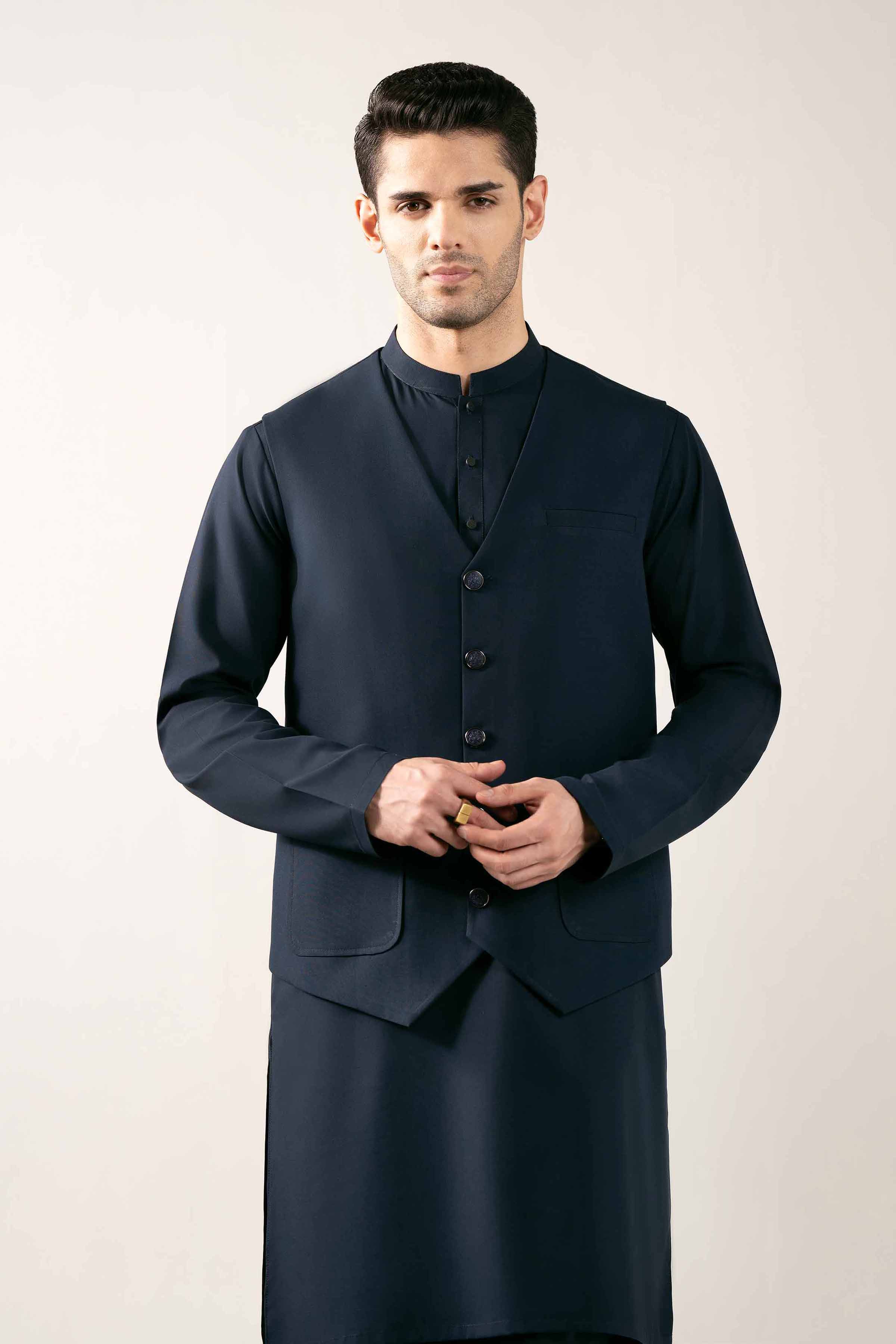 2 Piece - Naqsh Suit -  42508058 NishatUAE Navy Cotton 2PC  Unstitched
