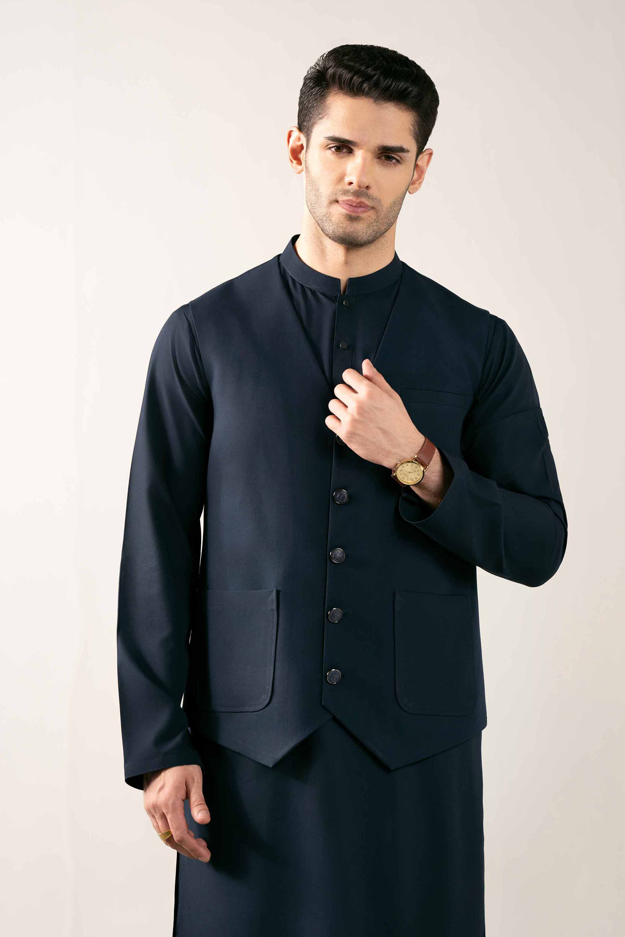 2 Piece - Naqsh Suit -  42508058 NishatUAE Navy Cotton 2PC  Unstitched