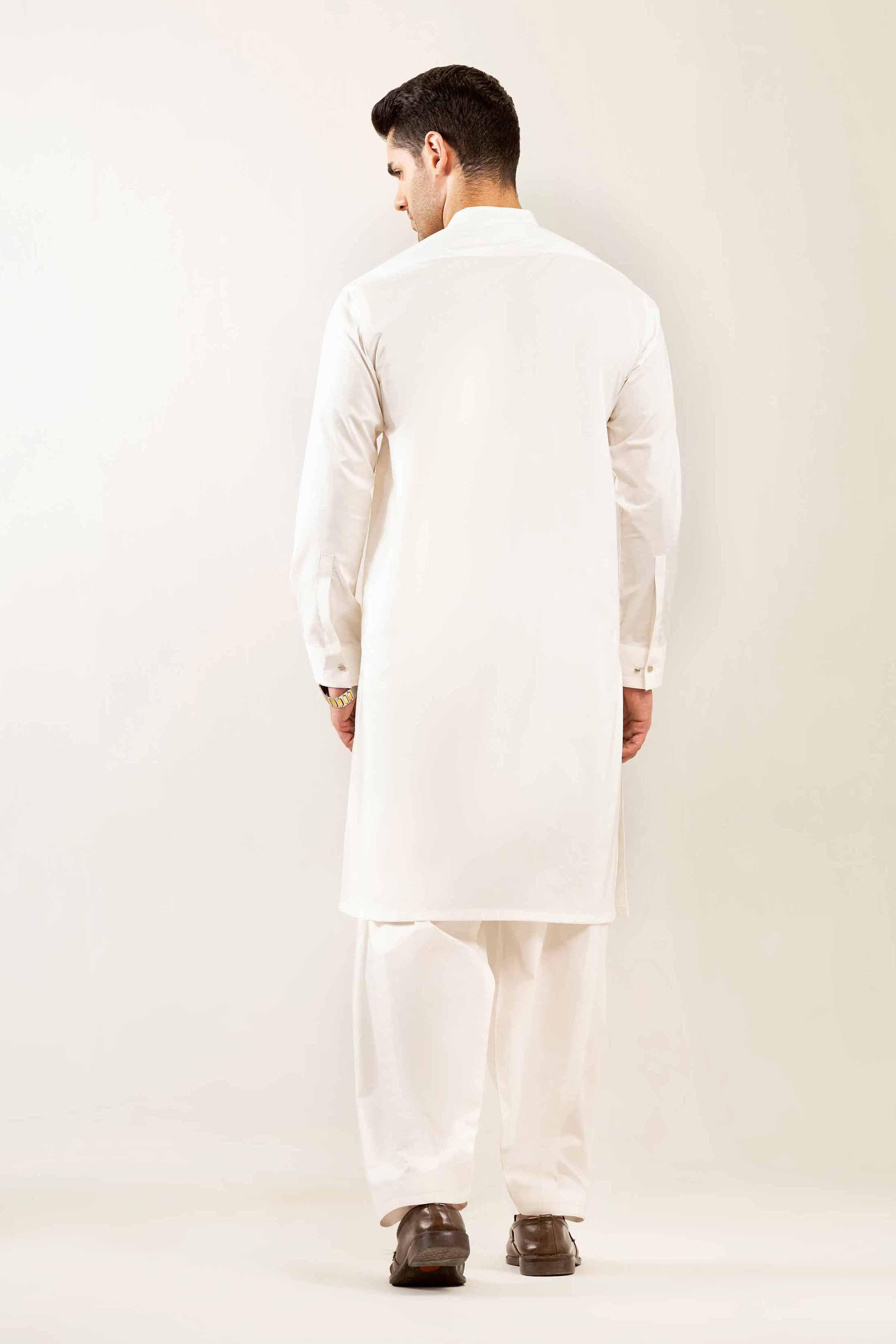2 Piece - Naqsh Suit - 42508091 Off White Latha 2PC Printed Summer