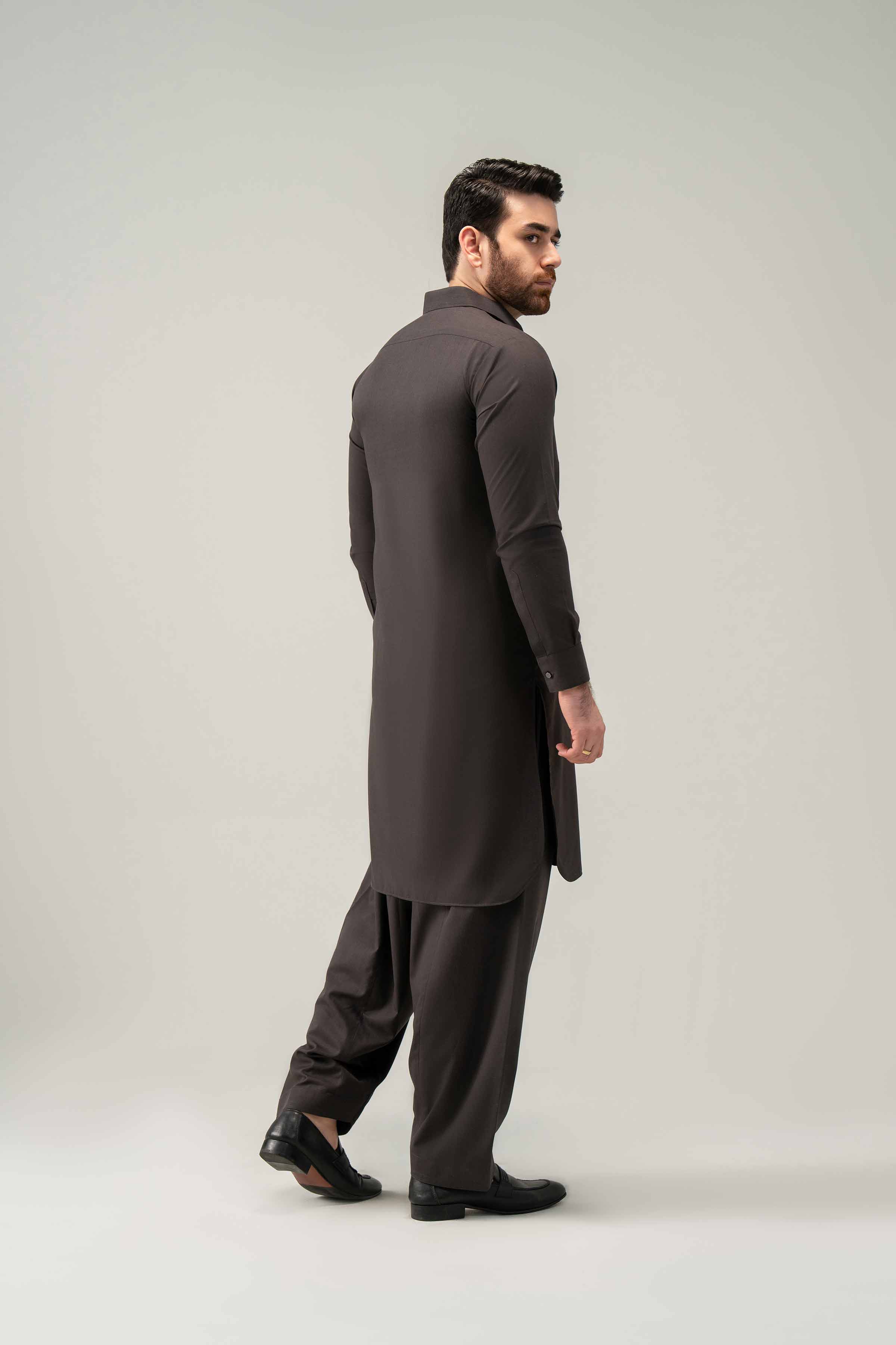 2 Piece - Naqsh Suit - 42508193 With Box Brown Blended 2PC