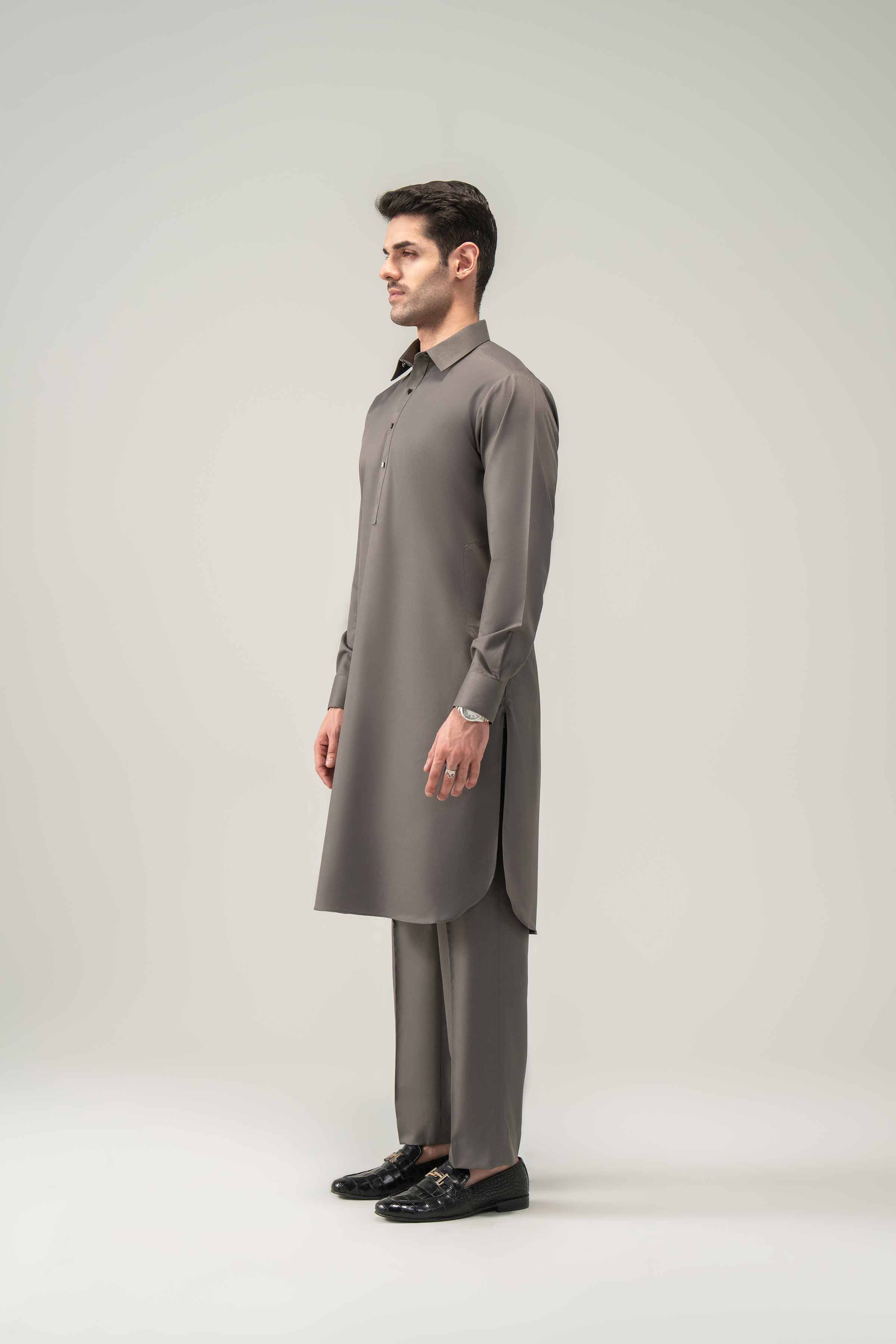 2 Piece - Naqsh Suit - 42508213 Grey Blended 2PC