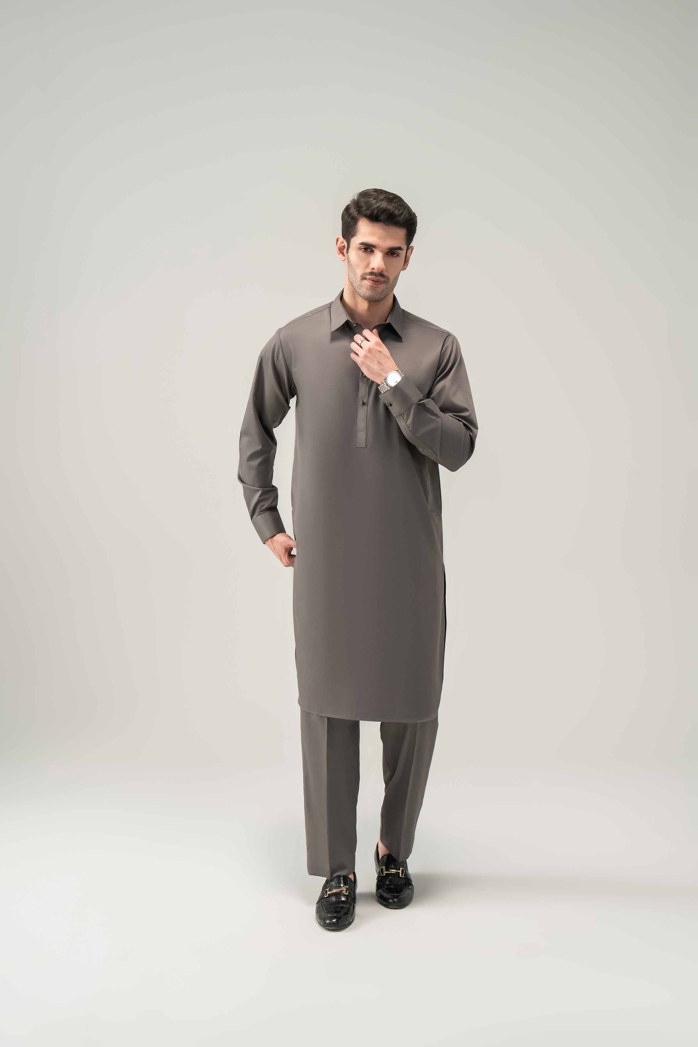 2 Piece - Naqsh Suit - 42508213 Grey Blended 2PC