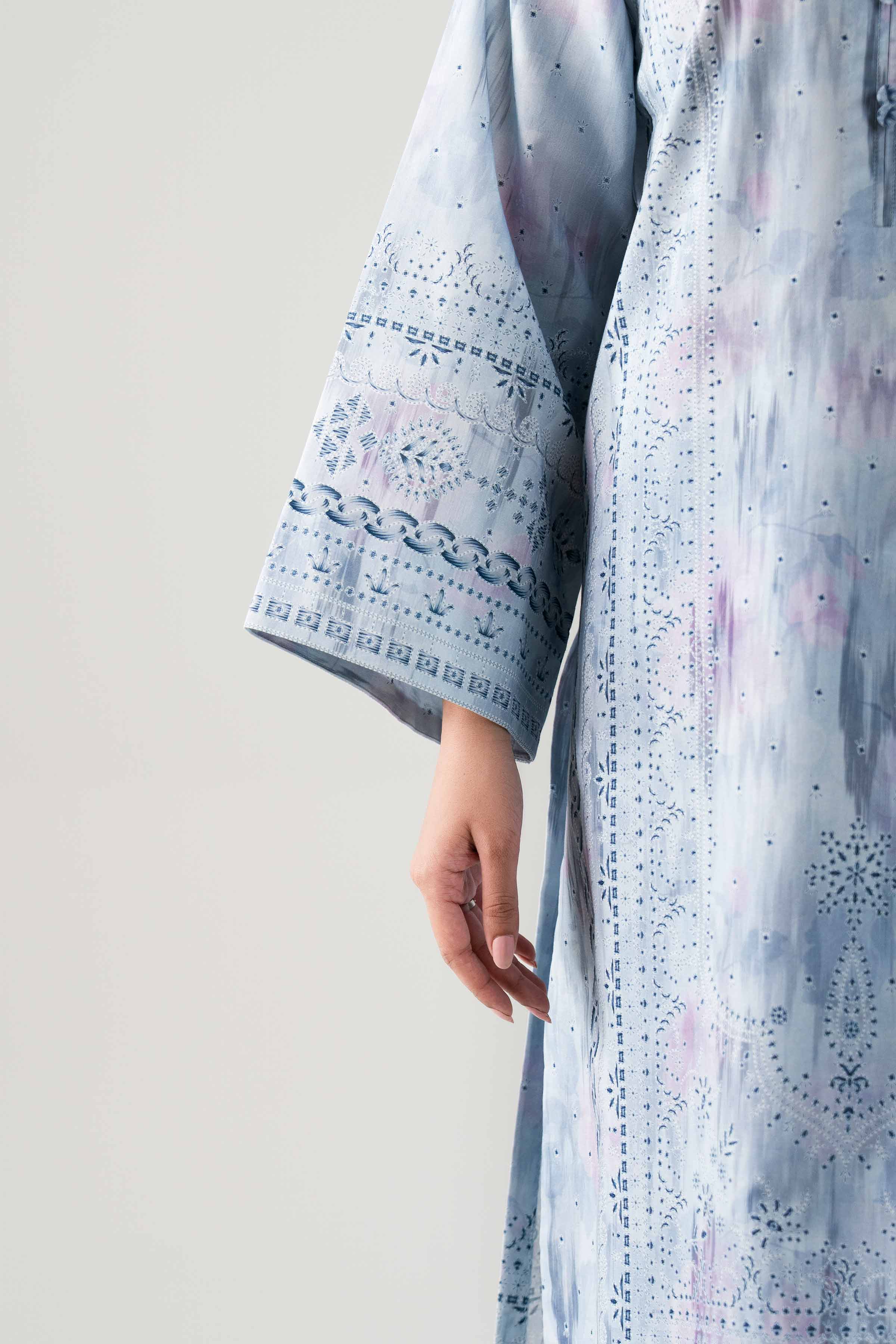 2 Piece - Digital Printed Suit - 42601002 NishatUAE Blue Lawn 2PC Printed Unstitched