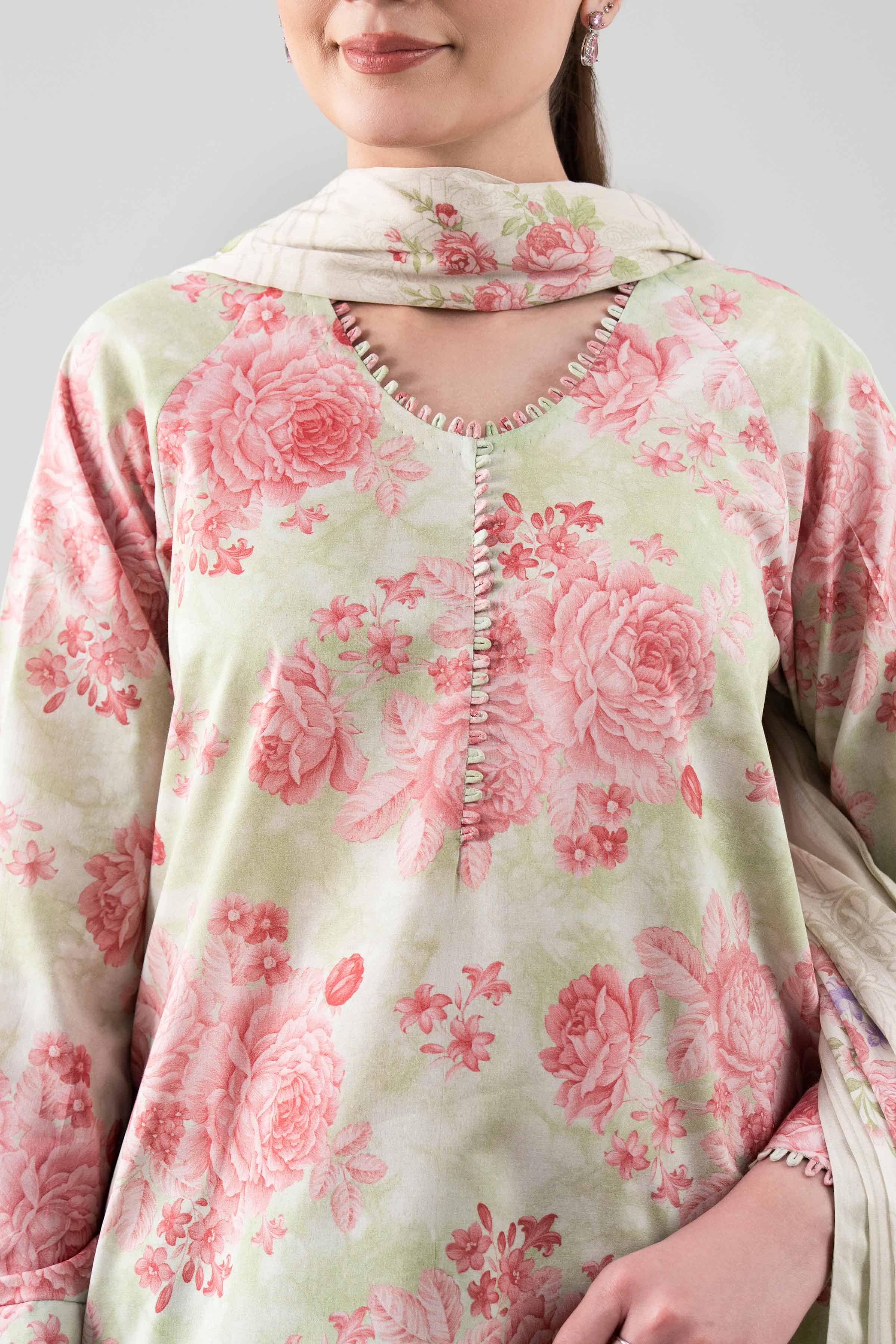 2 Piece - Digital Printed Suit - 42601003 NishatUAE Pink Lawn 2PC Printed Unstitched