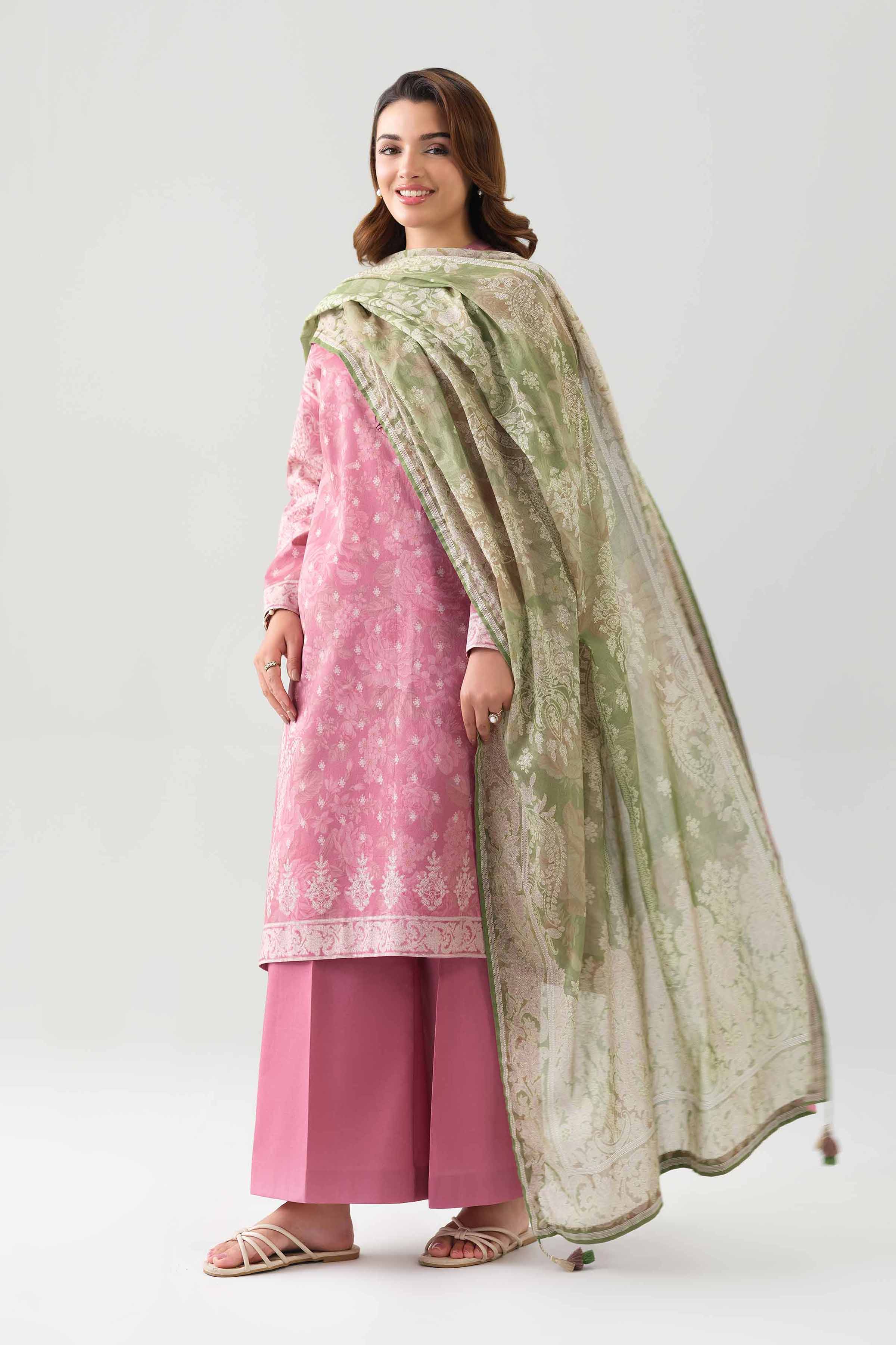 2 Piece - Digital Printed Suit - 42601005 NishatUAE Pink Lawn 2PC Printed Unstitched