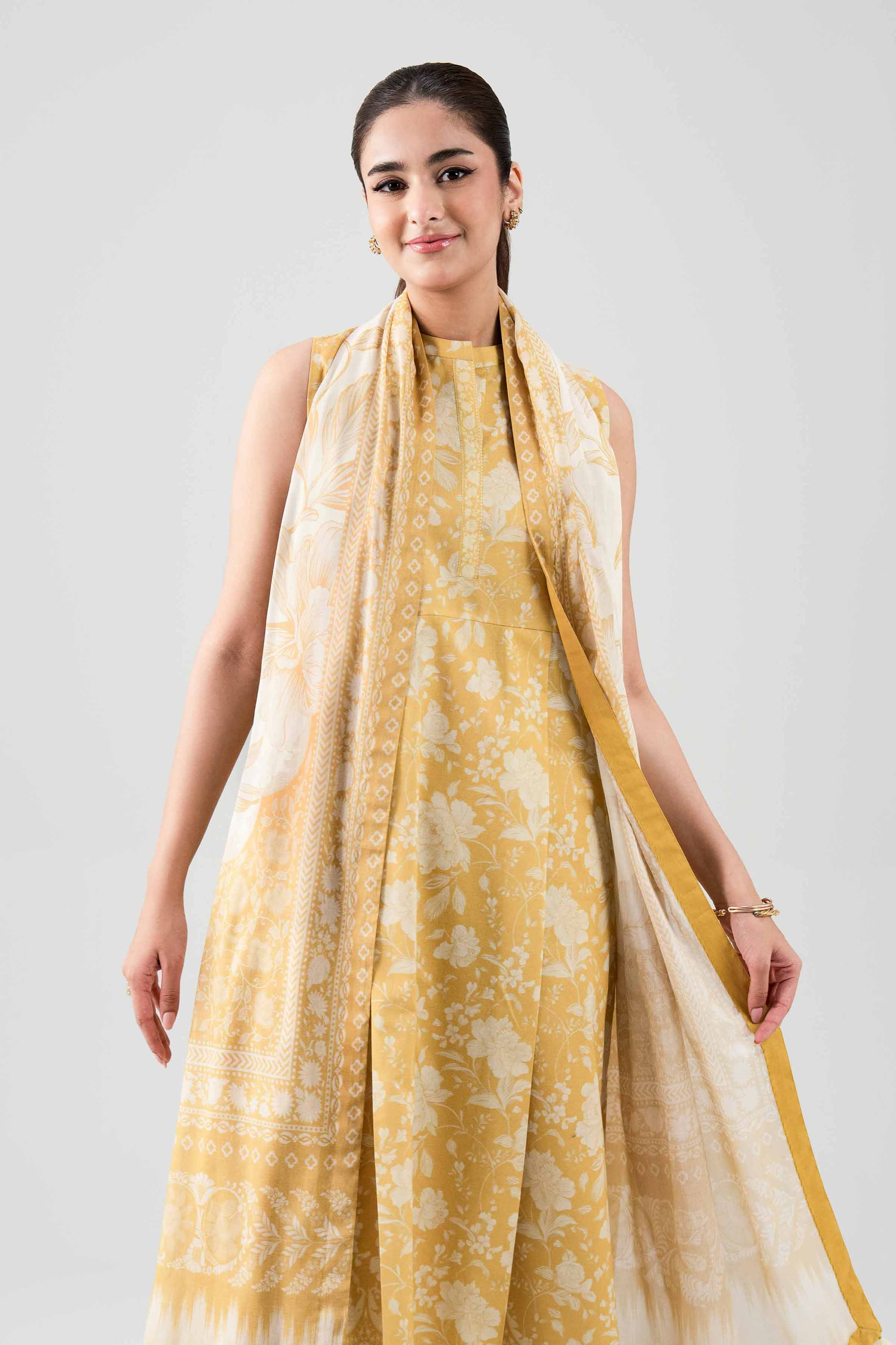 2 Piece - Digital Printed Suit - 42601007 NishatUAE Beige Lawn 2PC Printed Unstitched