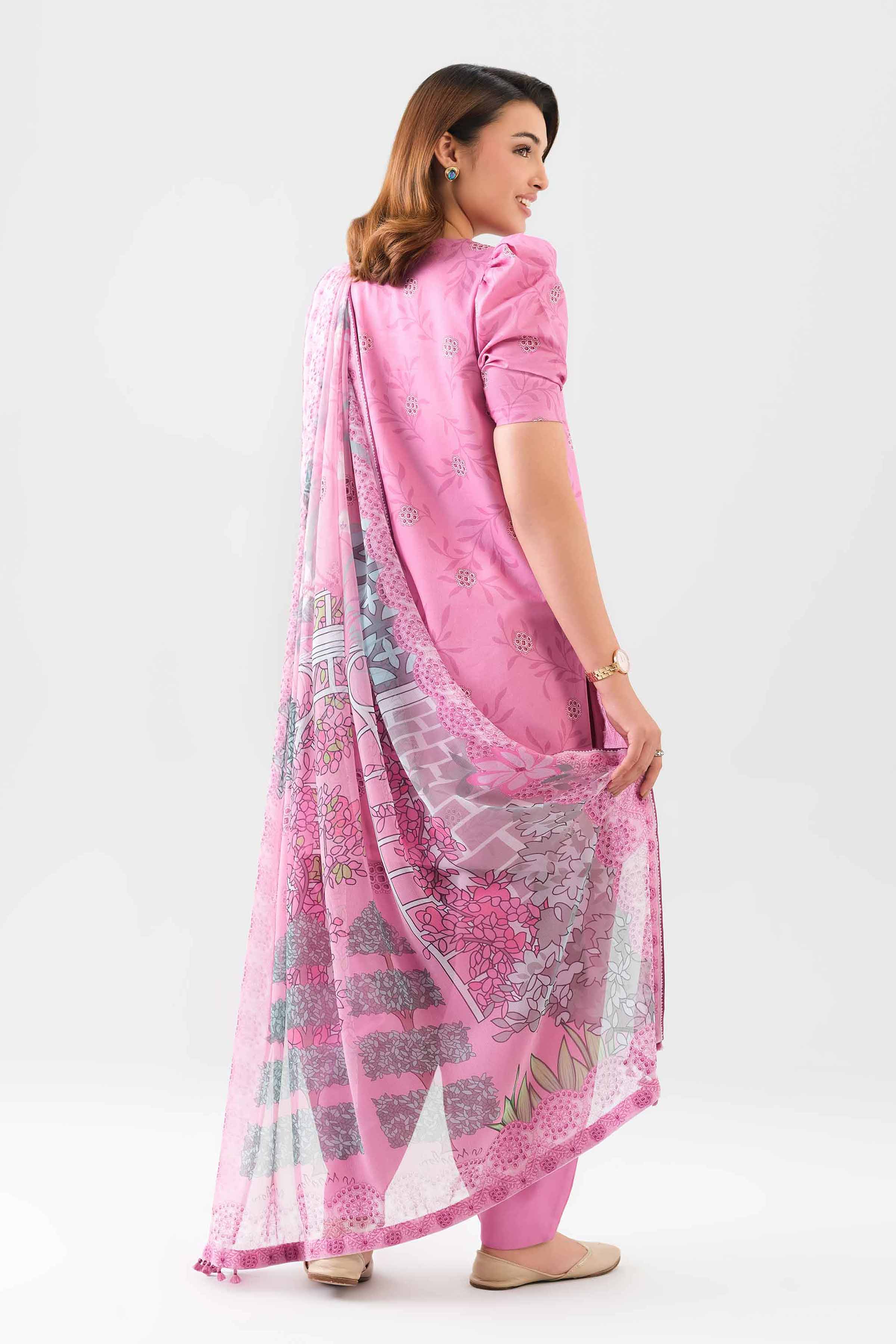 2 Piece - Digital Printed Embroidered Suit - 42601015 NishatUAE Pink Lawn 2PC Embroidered Unstitched