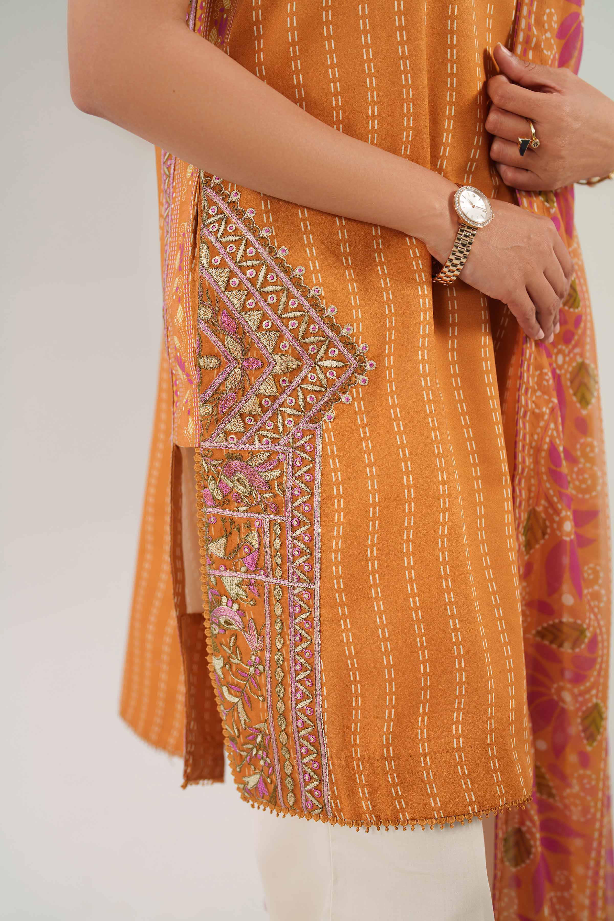 2 Piece - Digital Printed Embroidered Suit - 42601018