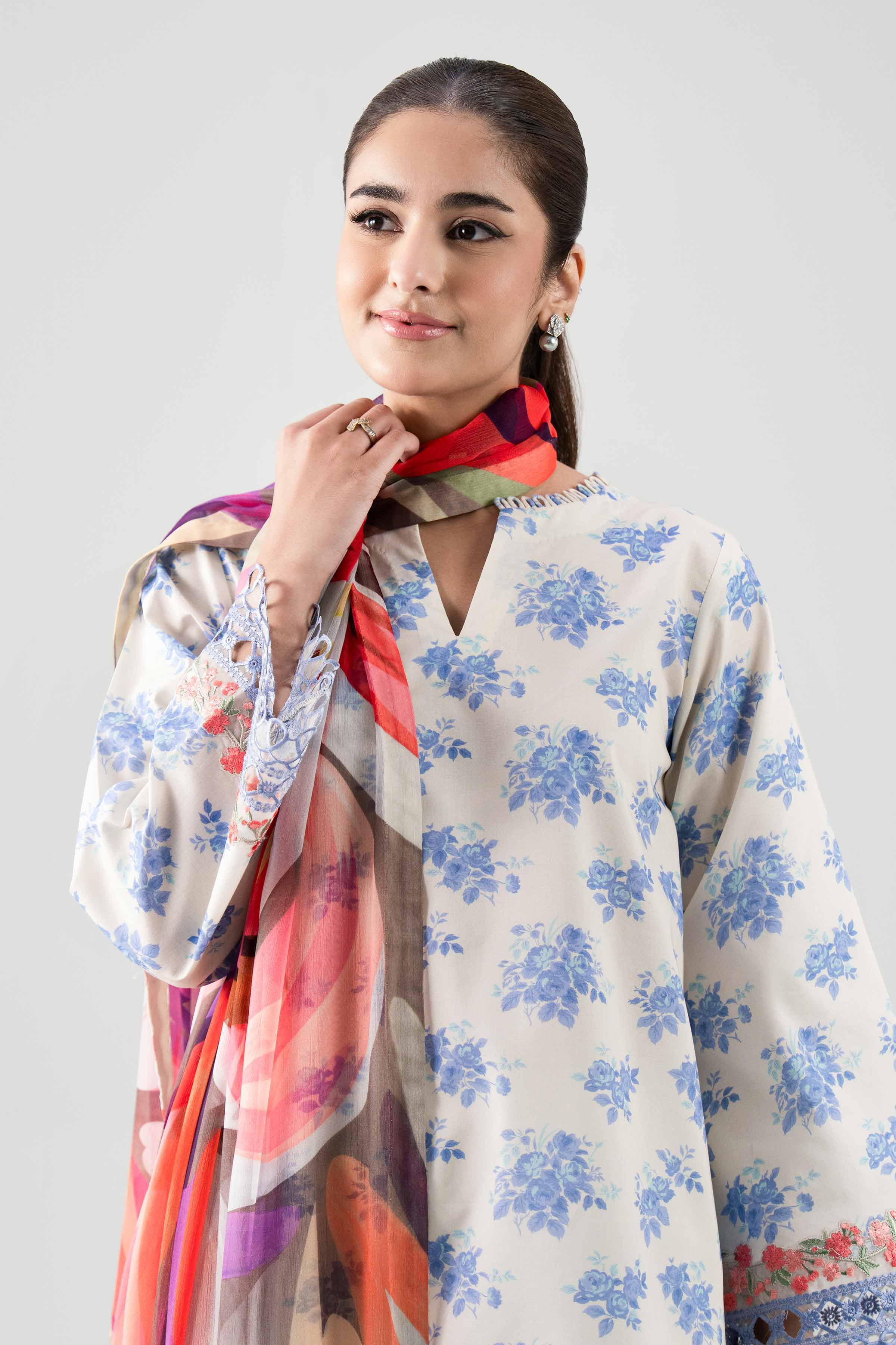 2 Piece - Digital Printed Embroidered Suit - 42601020 NishatUAE Multi Lawn 2PC Embroidered Unstitched