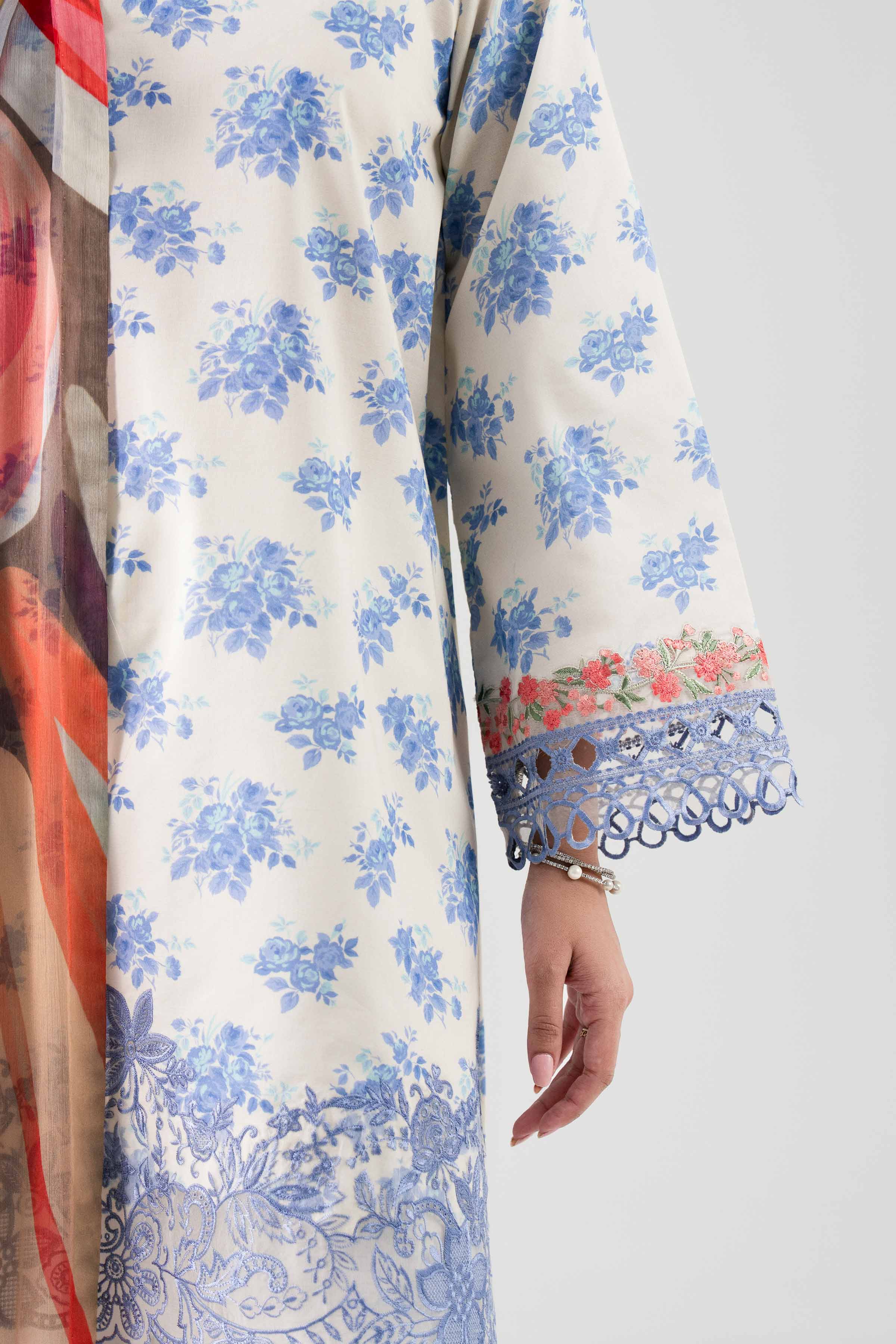 2 Piece - Digital Printed Embroidered Suit - 42601020 NishatUAE Multi Lawn 2PC Embroidered Unstitched