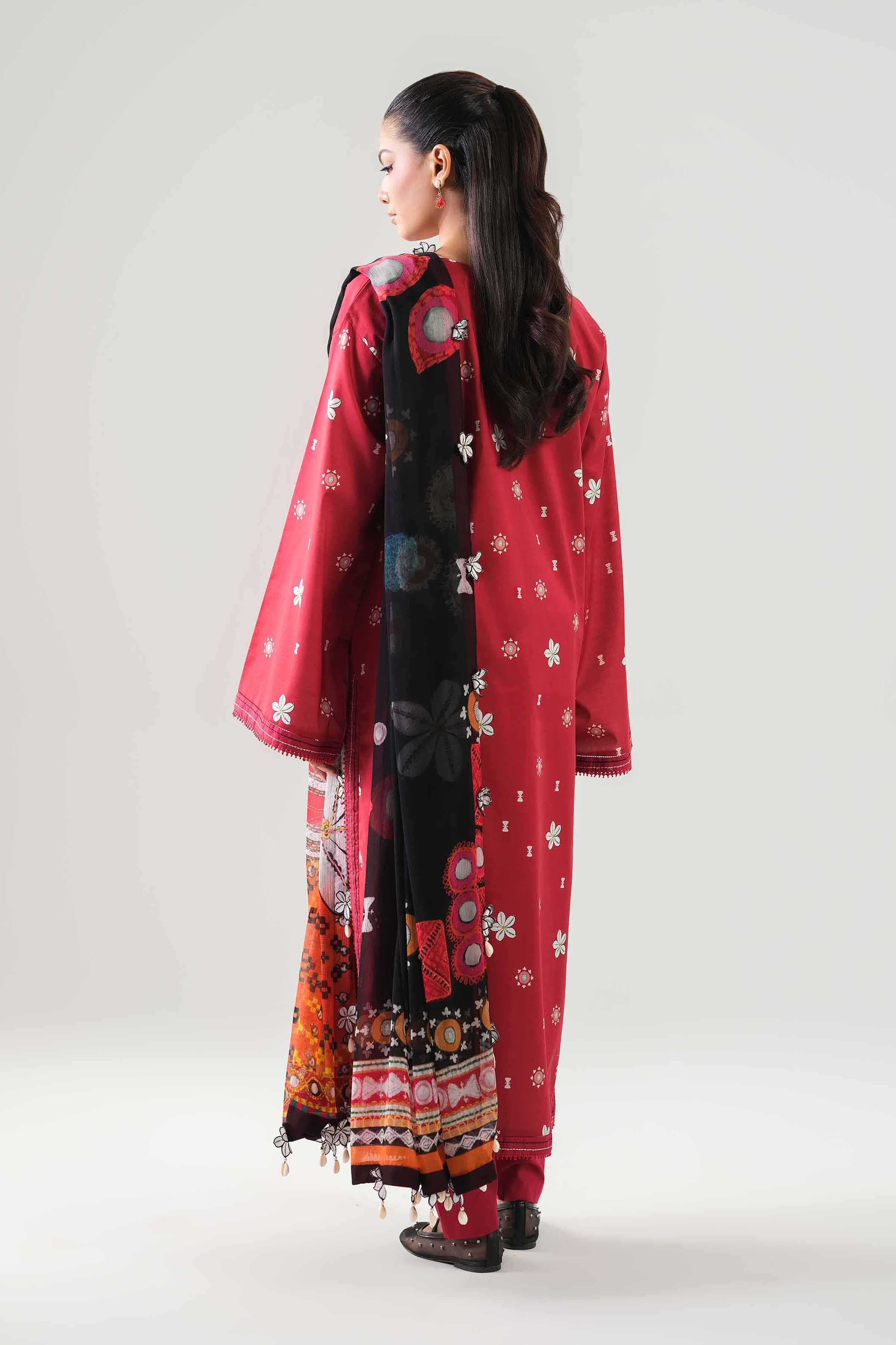 2 Piece - Digital Printed Suit - 42601022 NishatUAE Red Lawn 2PC Printed Unstitched