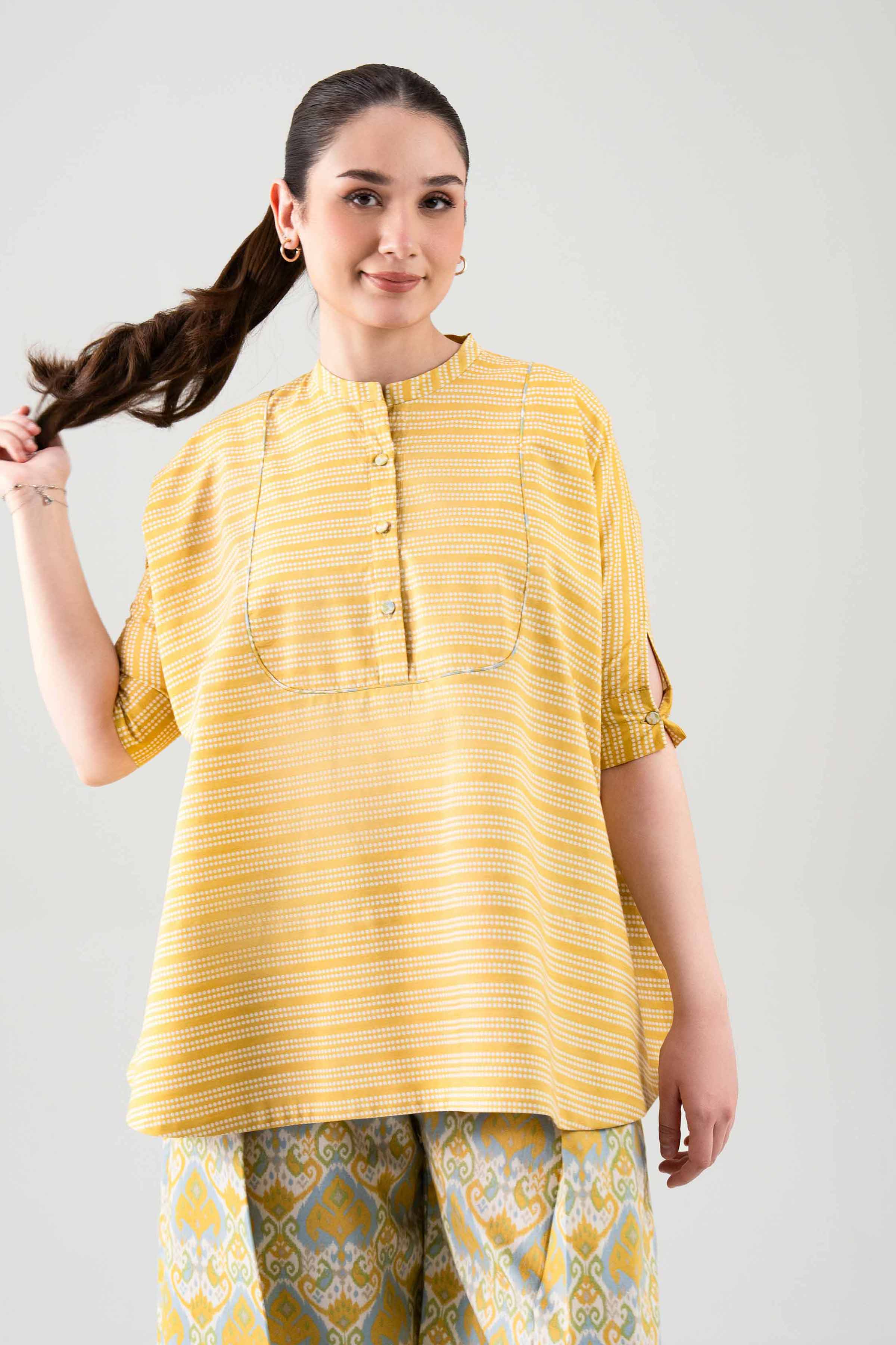 2 Piece - Printed Suit - 42601032 NishatUAE Yellow Cambric 2PC Printed Unstitched