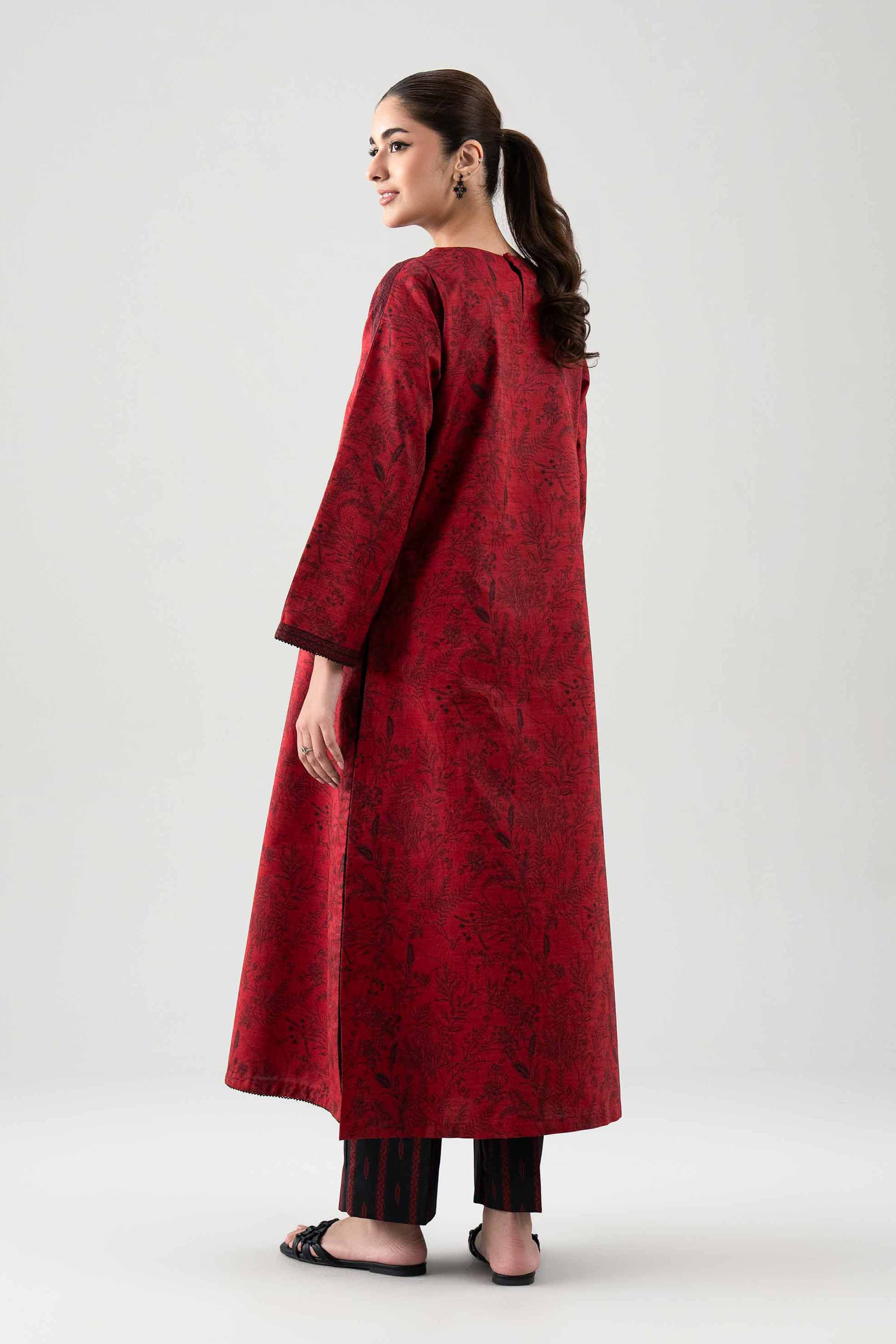 2 Piece - Printed Suit - 42601035 NishatUAE Red Cambric 2PC Printed Unstitched