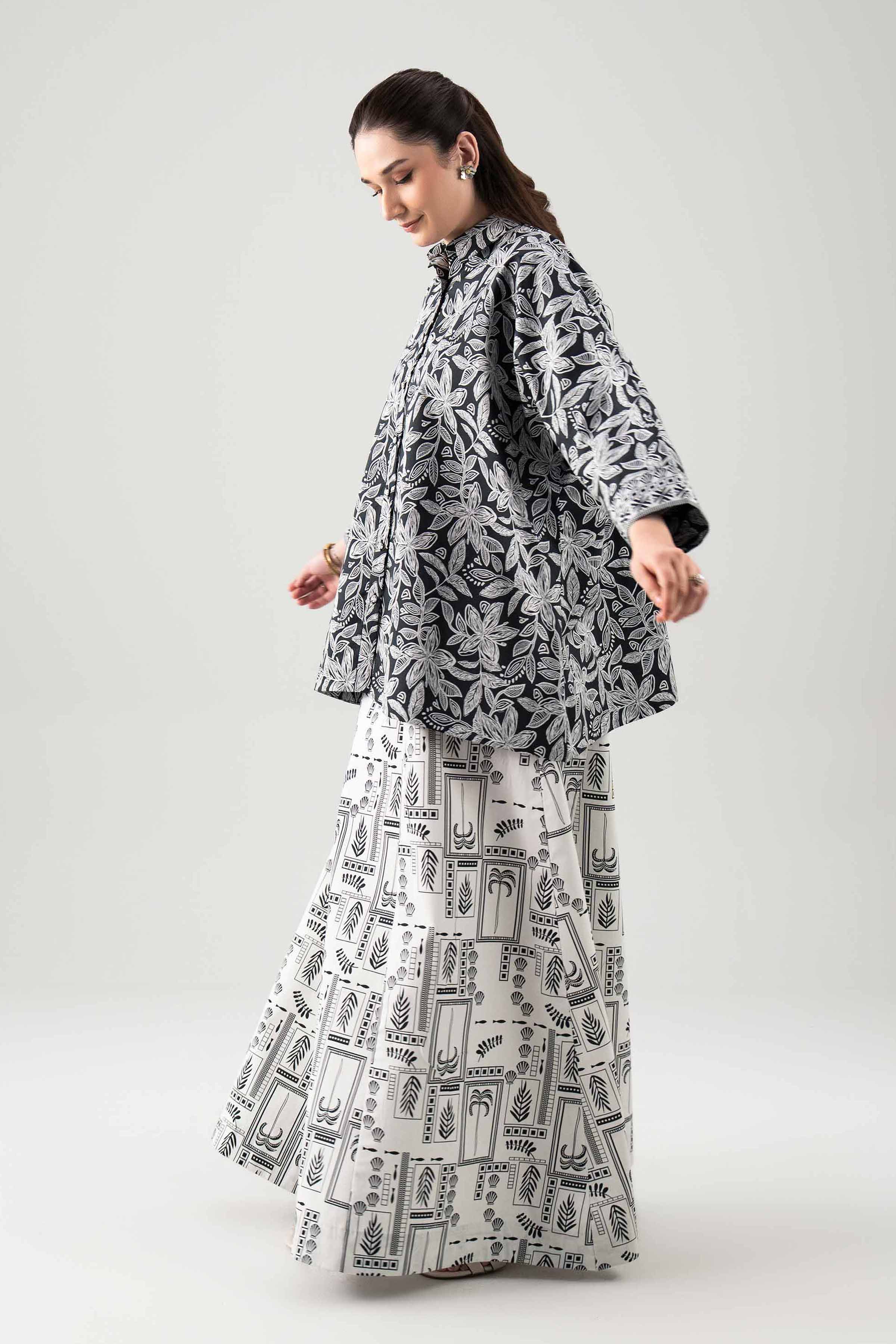 2 Piece - Printed Suit - 42601039 NishatUAE Black Cambric 2PC Printed Unstitched