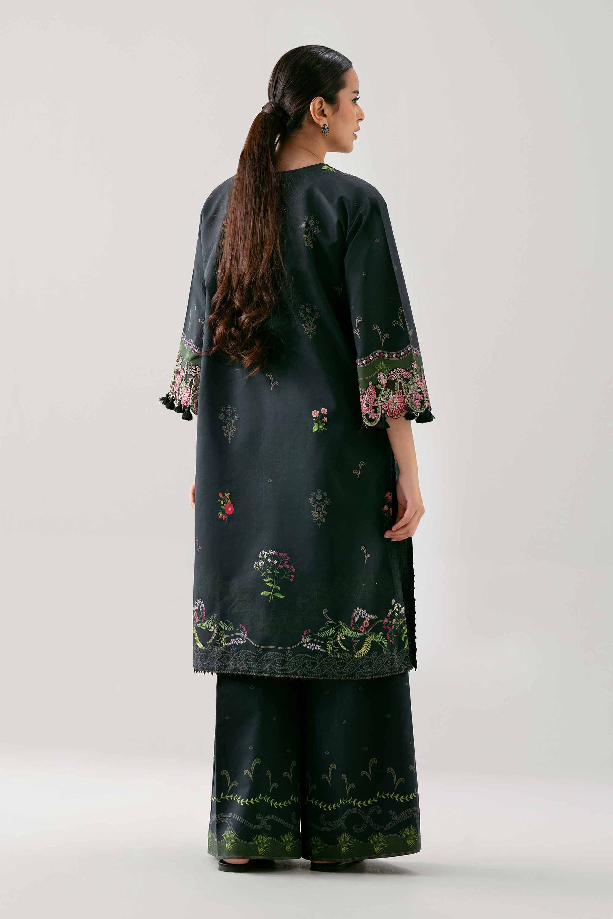 2 Piece - Digital Printed Embroidered Suit - 42601058 NishatUAE Black Lawn 2PC Embroidered Unstitched