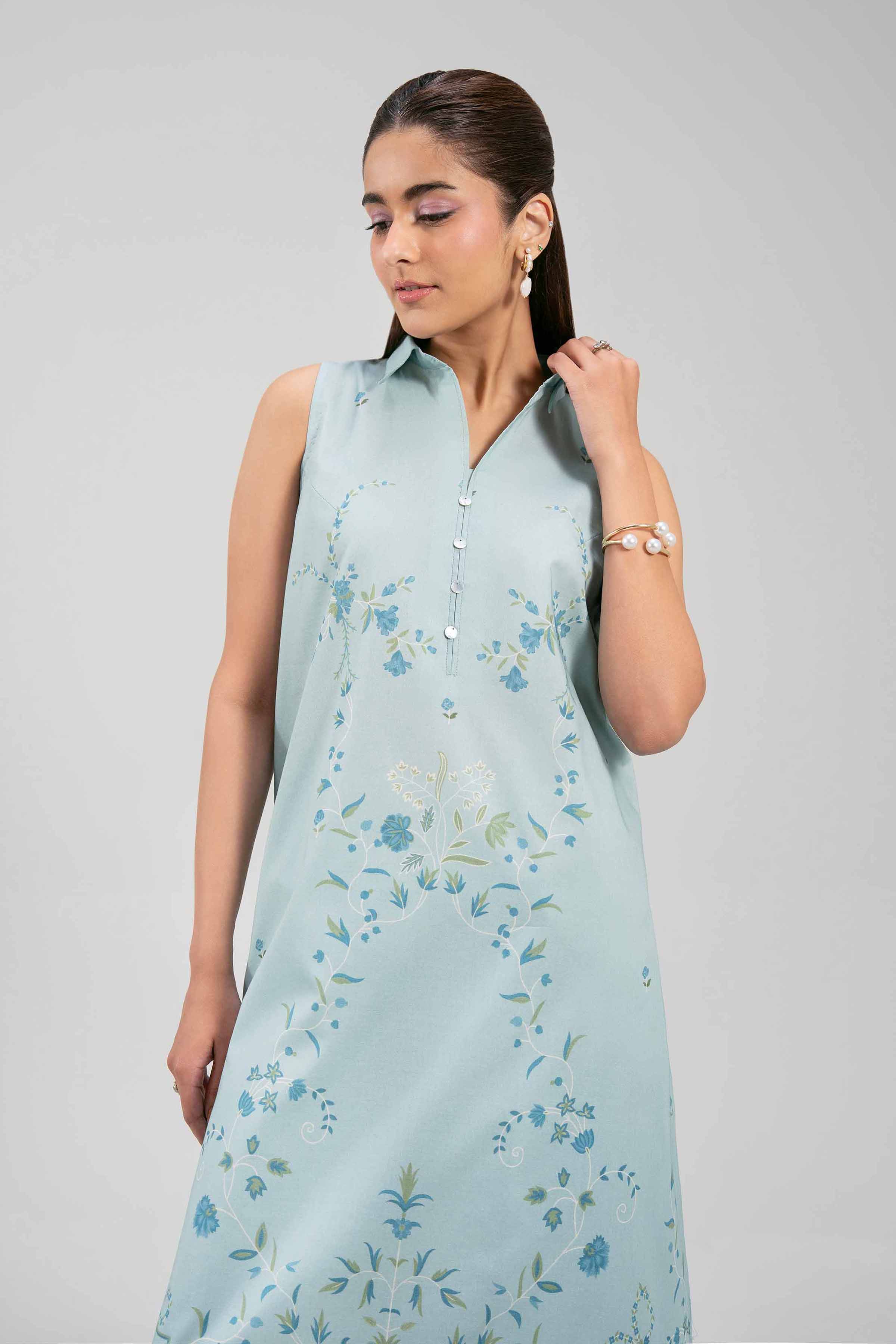 2 Piece - Digital Printed Suit - 42601065 NishatUAE Blue Lawn 2PC Printed Unstitched