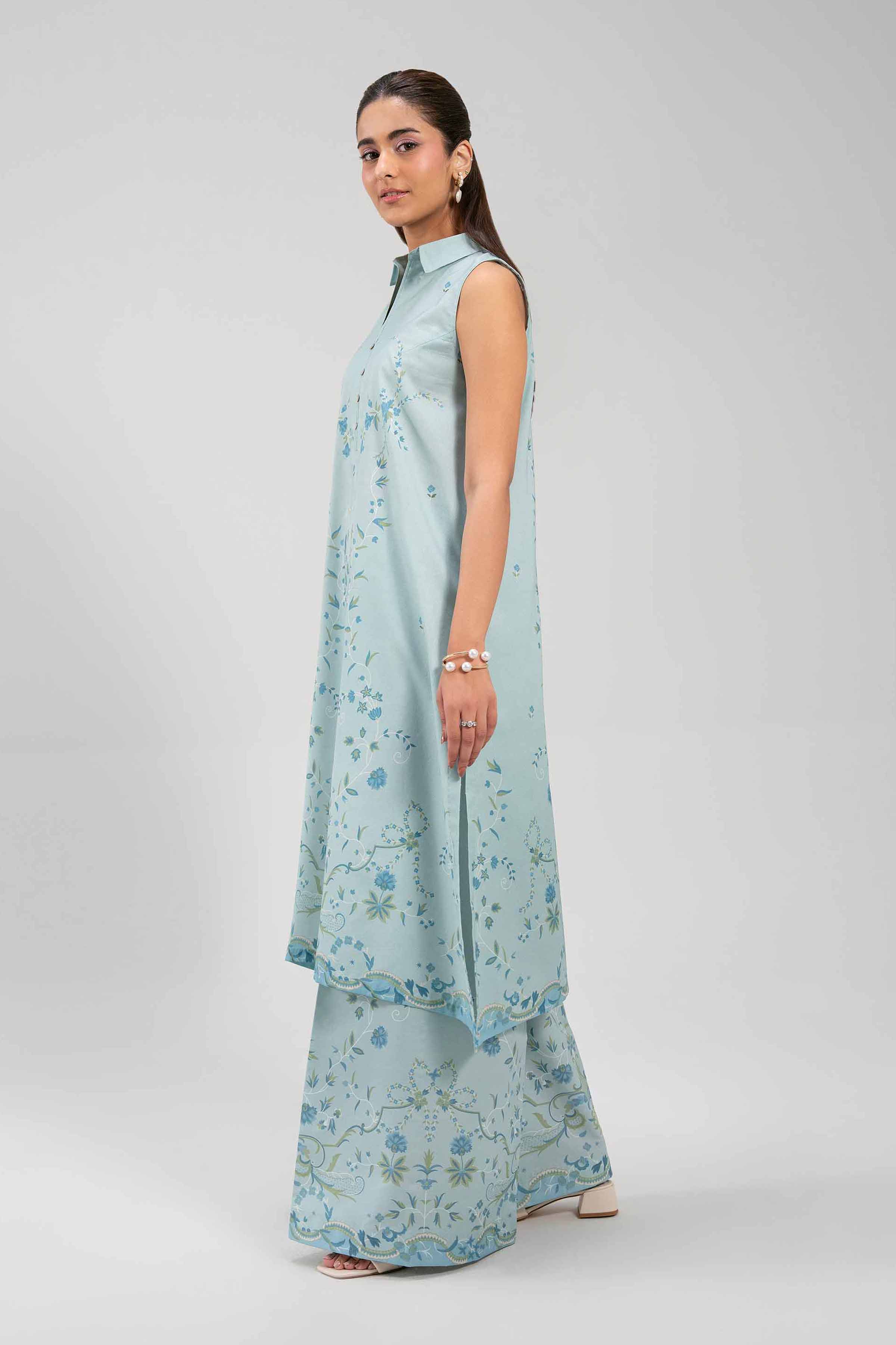 2 Piece - Digital Printed Suit - 42601065 NishatUAE Blue Lawn 2PC Printed Unstitched