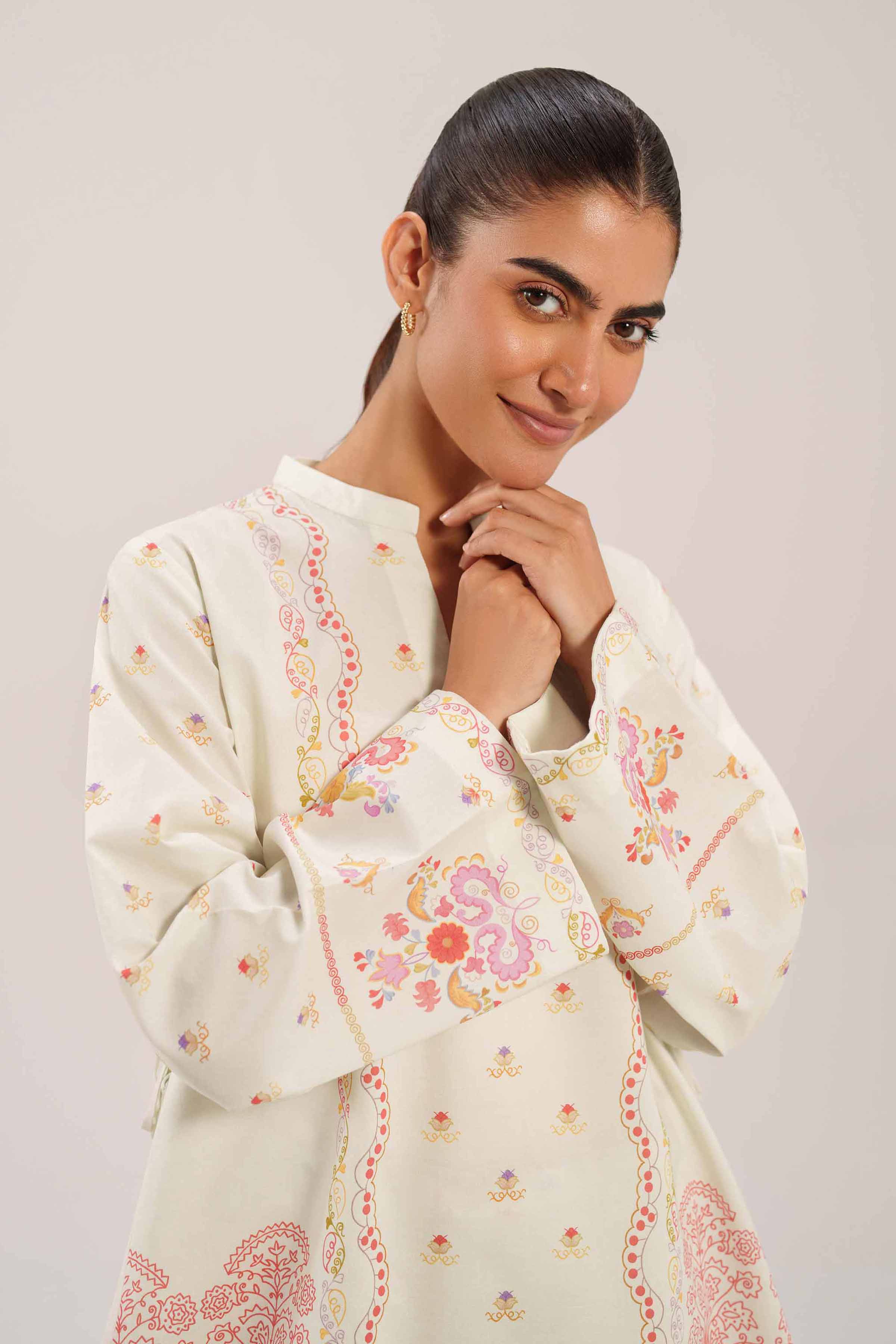 2 Piece - Digital Printed Suit - 42601066 NishatUAE Cream Lawn 2PC Printed Unstitched