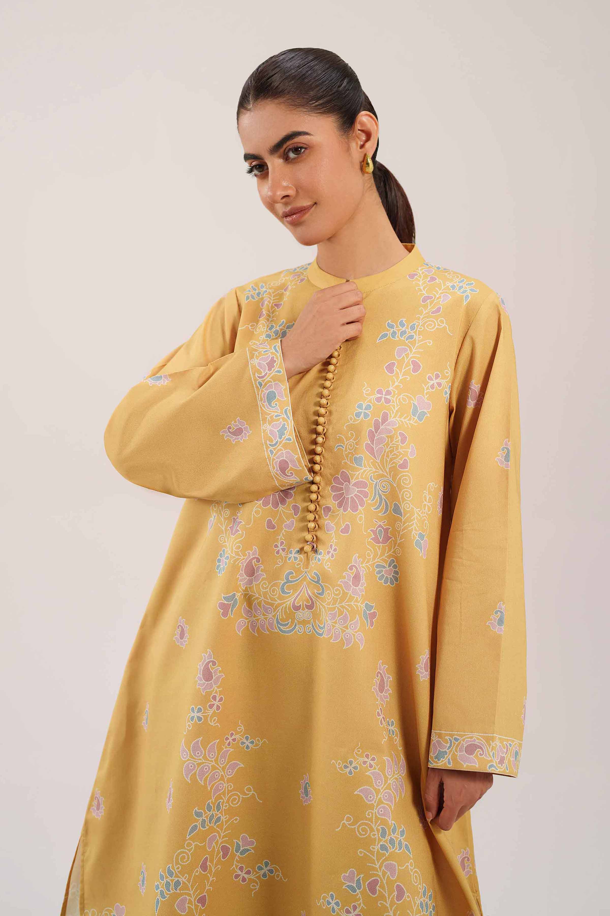 2 Piece - Digital Printed Suit - 42601068 NishatUAE Yellow Lawn 2PC Printed Unstitched