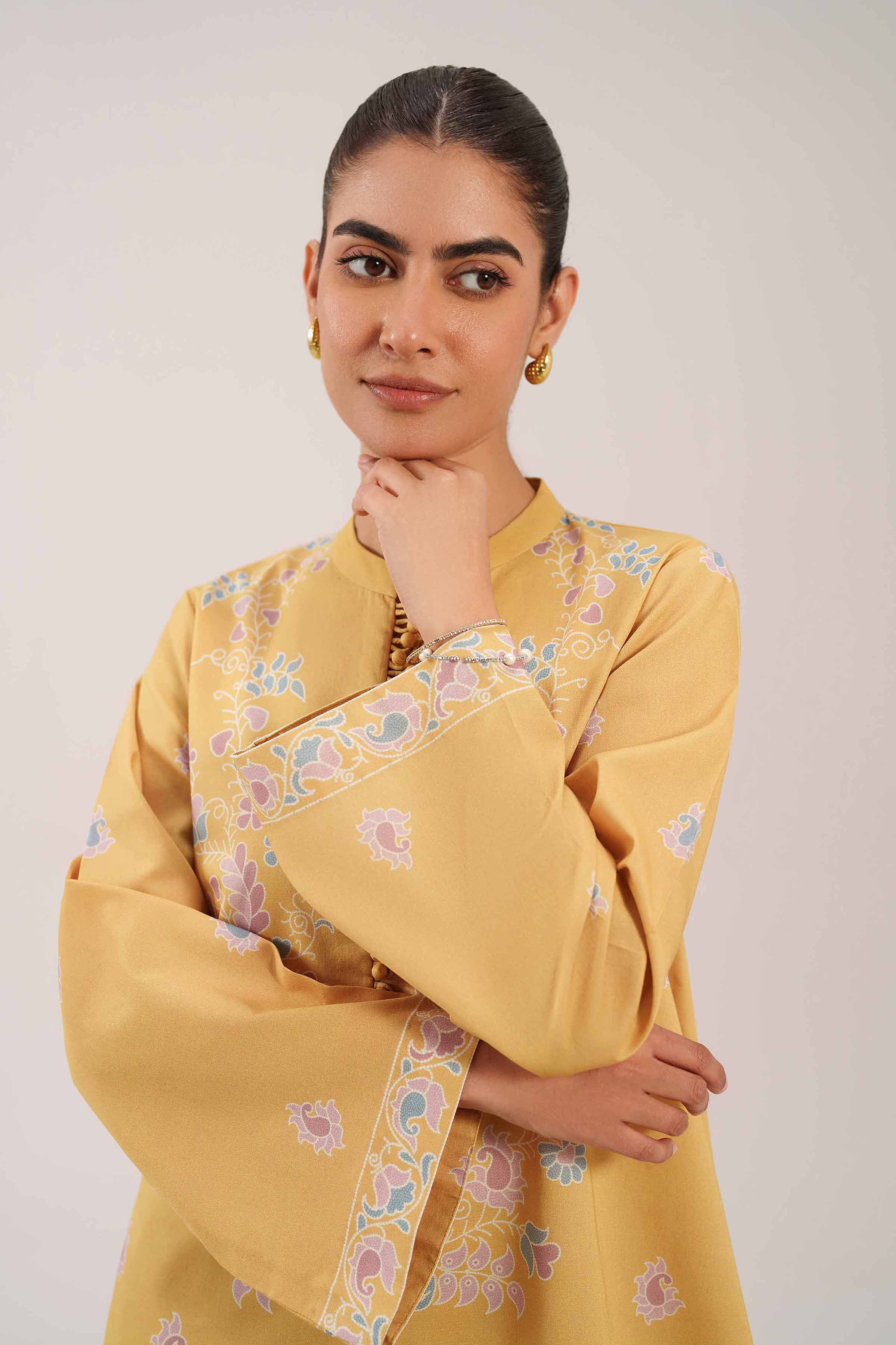 2 Piece - Digital Printed Suit - 42601068 NishatUAE Yellow Lawn 2PC Printed Unstitched