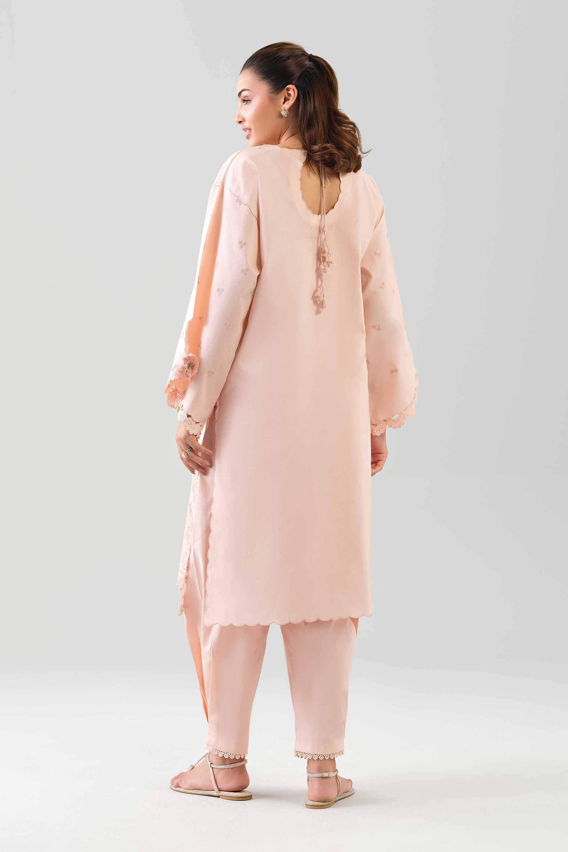 2 Piece - Embroidered Suit - 42601093 NishatUAE Pink Cambric 2PC Embroidered Unstitched