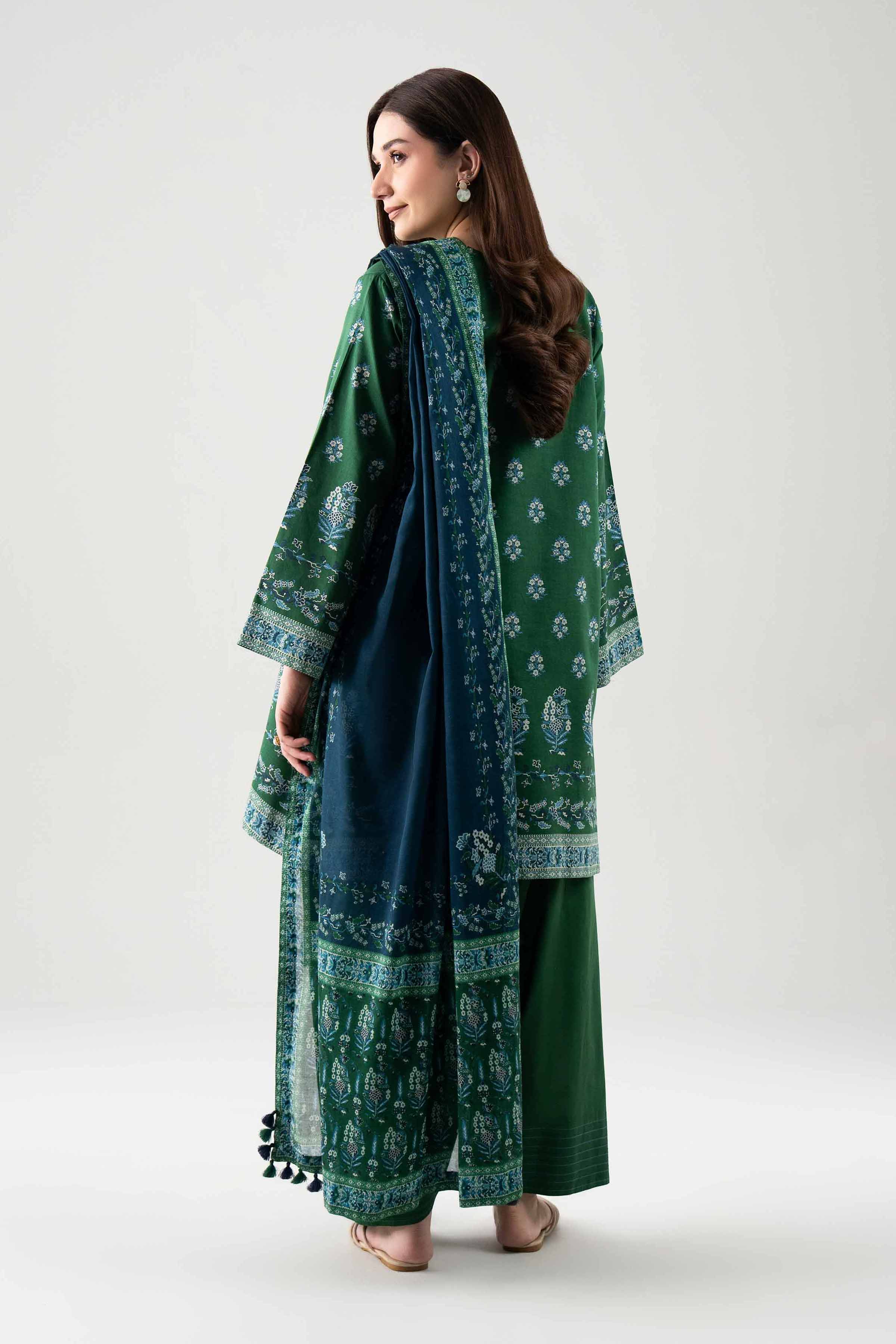 3 Piece - Digital Printed Suit - 42601114 NishatUAE Green Lawn 3PC Printed Unstitched