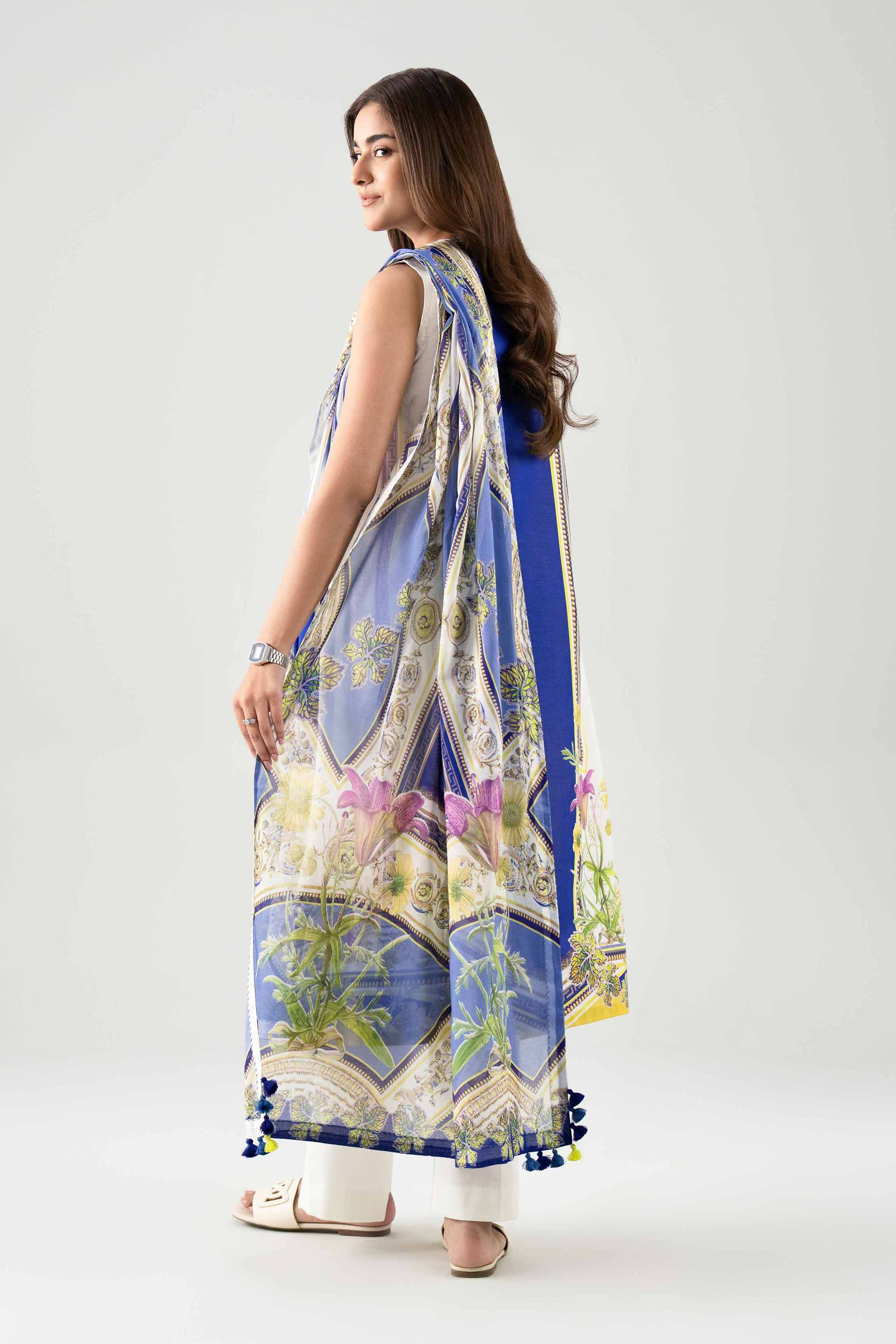 3 Piece - Digital Printed Suit - 42601116 NishatUAE Blue Lawn 3PC Printed Unstitched