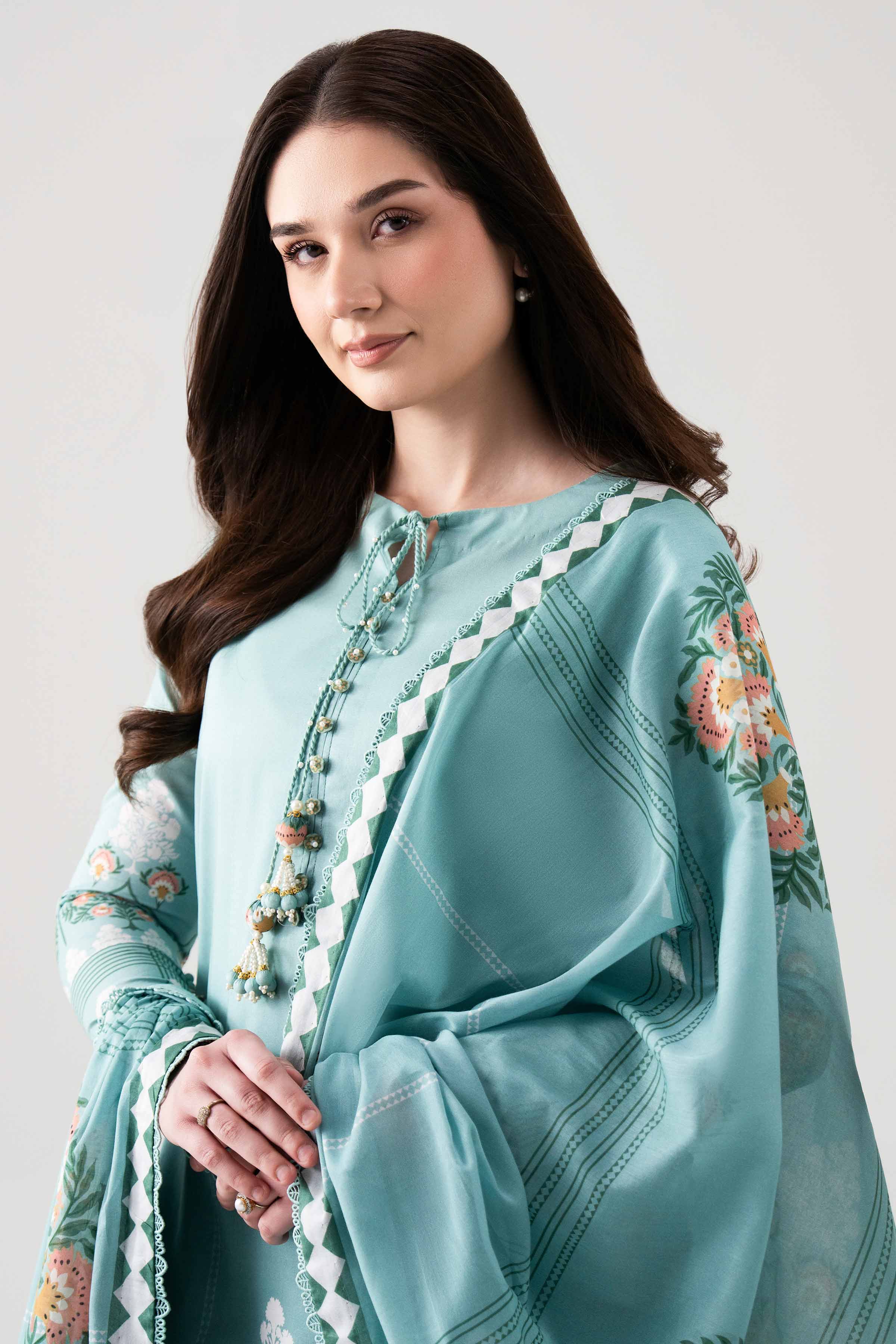 3 Piece - Printed Suit - 42601118 NishatUAE Green Lawn 3PC Printed Unstitched