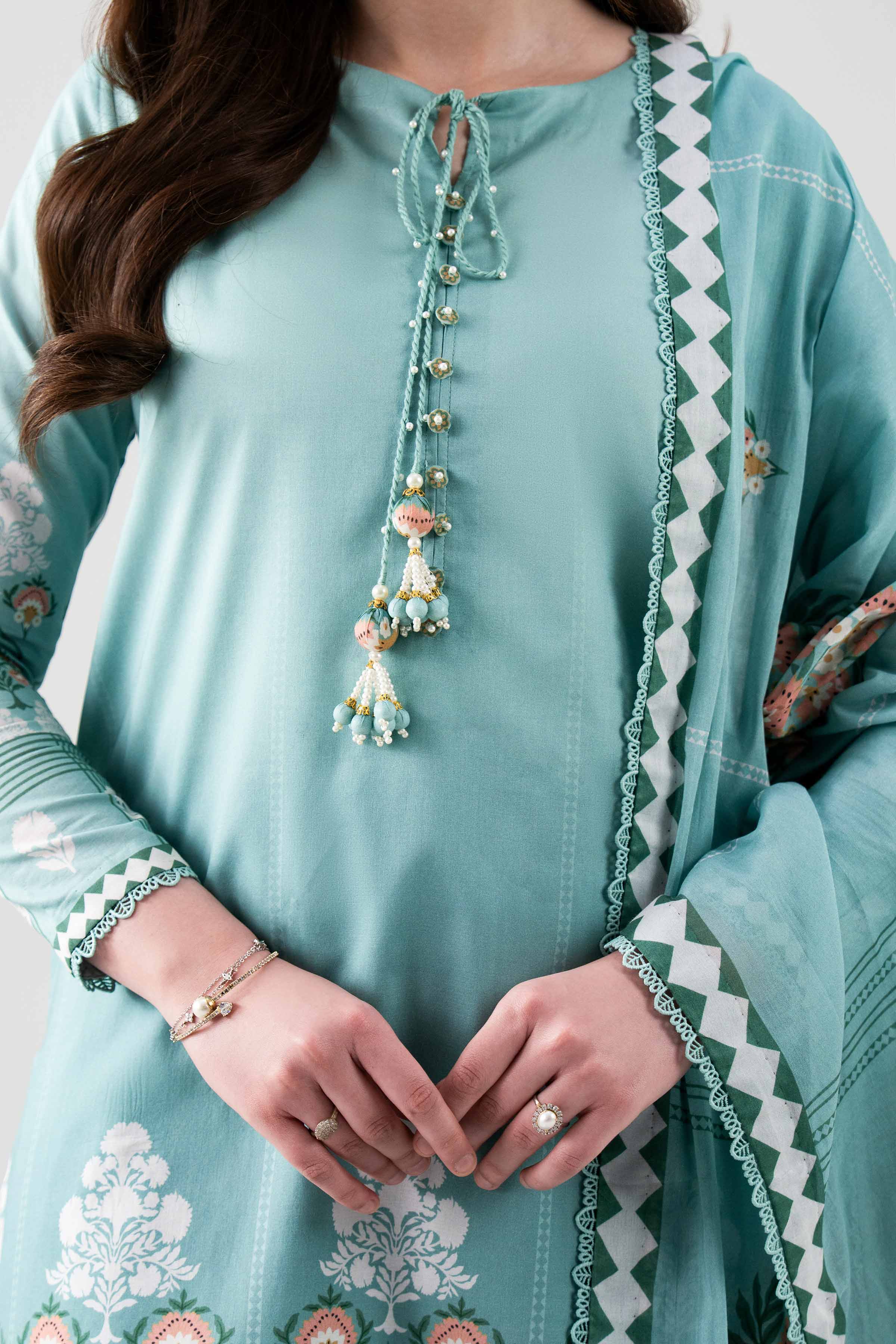 3 Piece - Printed Suit - 42601118 NishatUAE Green Lawn 3PC Printed Unstitched