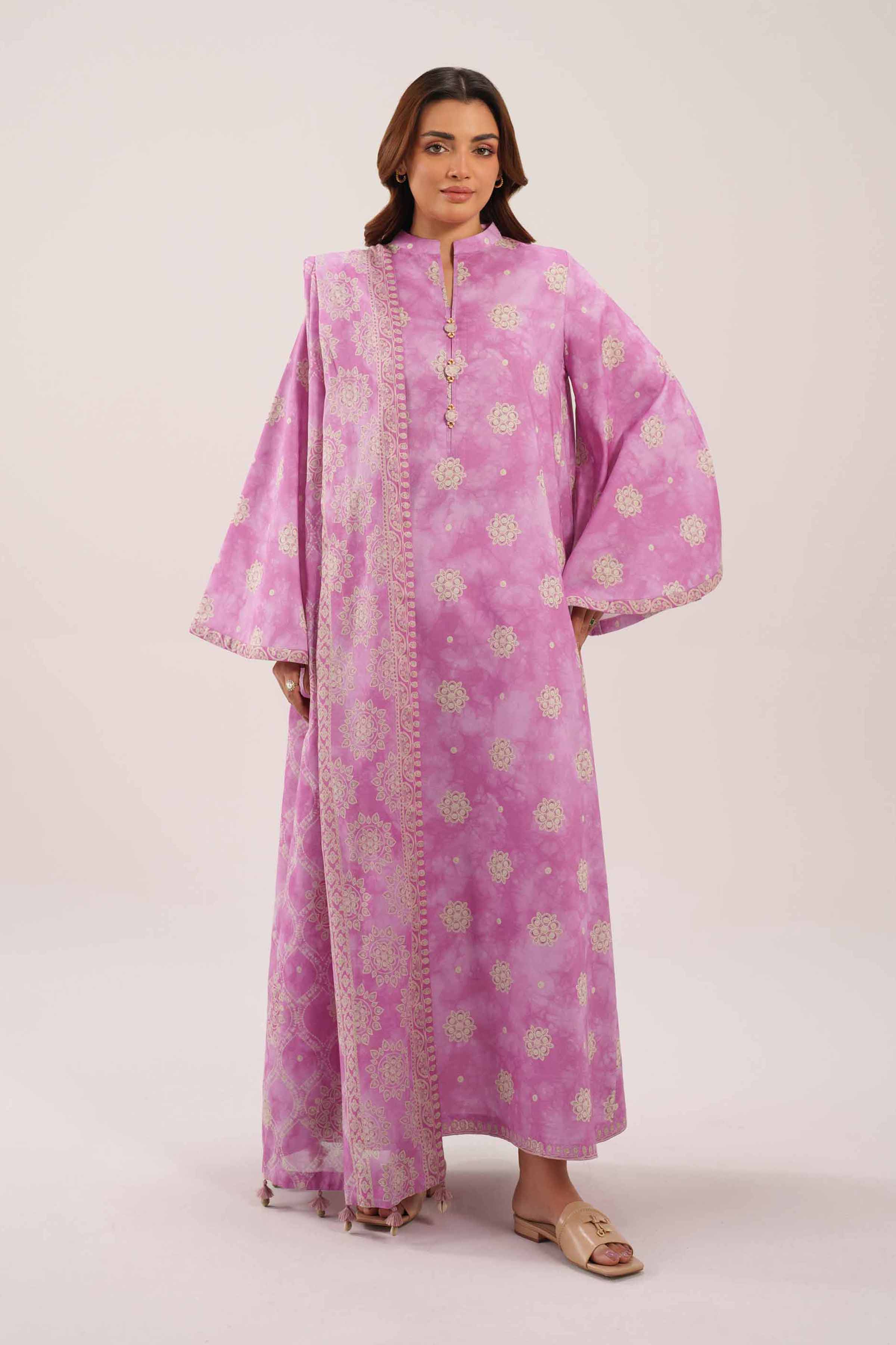 3 Piece - Printed Suit - 42601135 Pink Lawn 3PC Printed