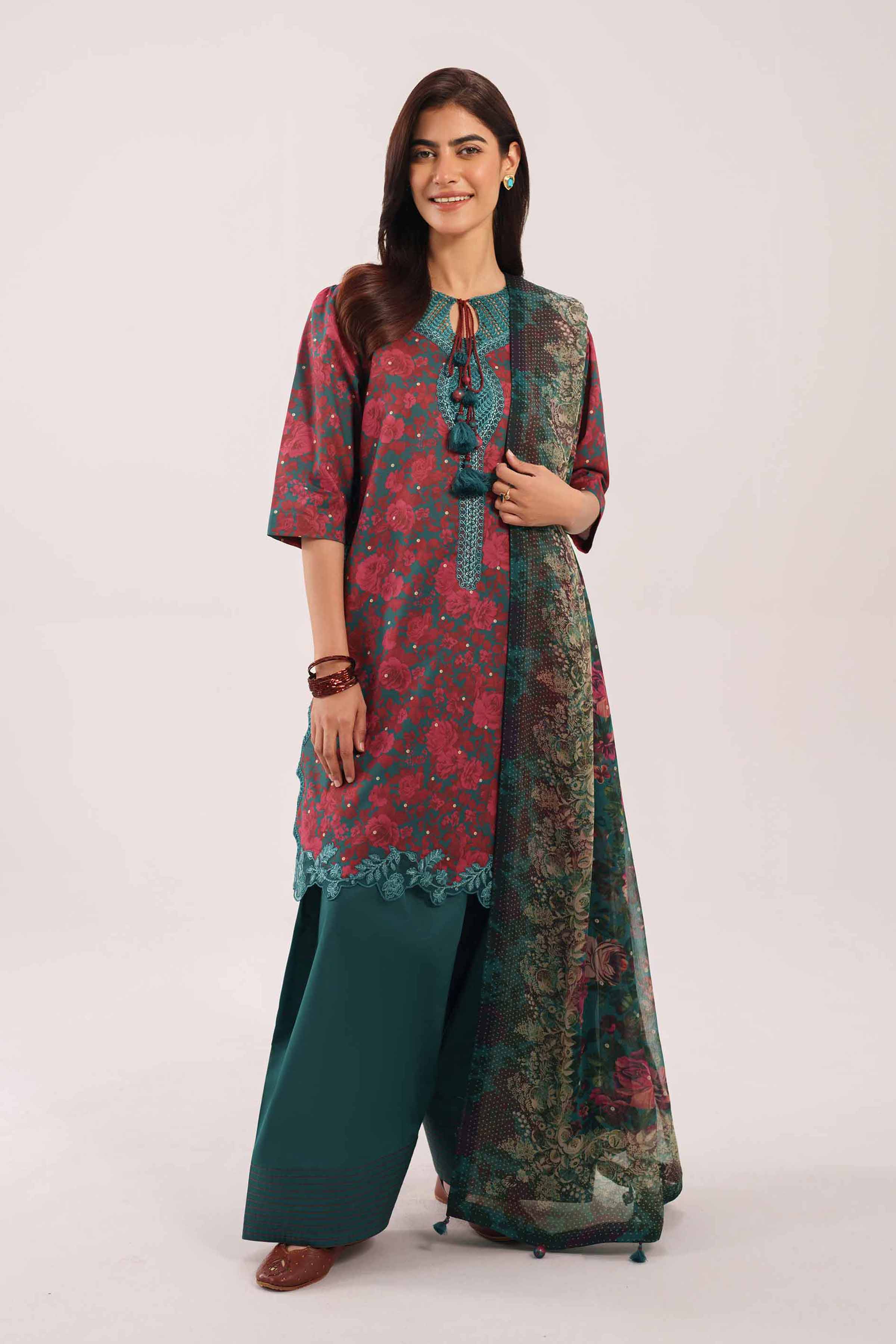 3 Piece - Embroidered Suit - 42601146 NishatUAE Multi Lawn 3PC Embroidered Unstitched