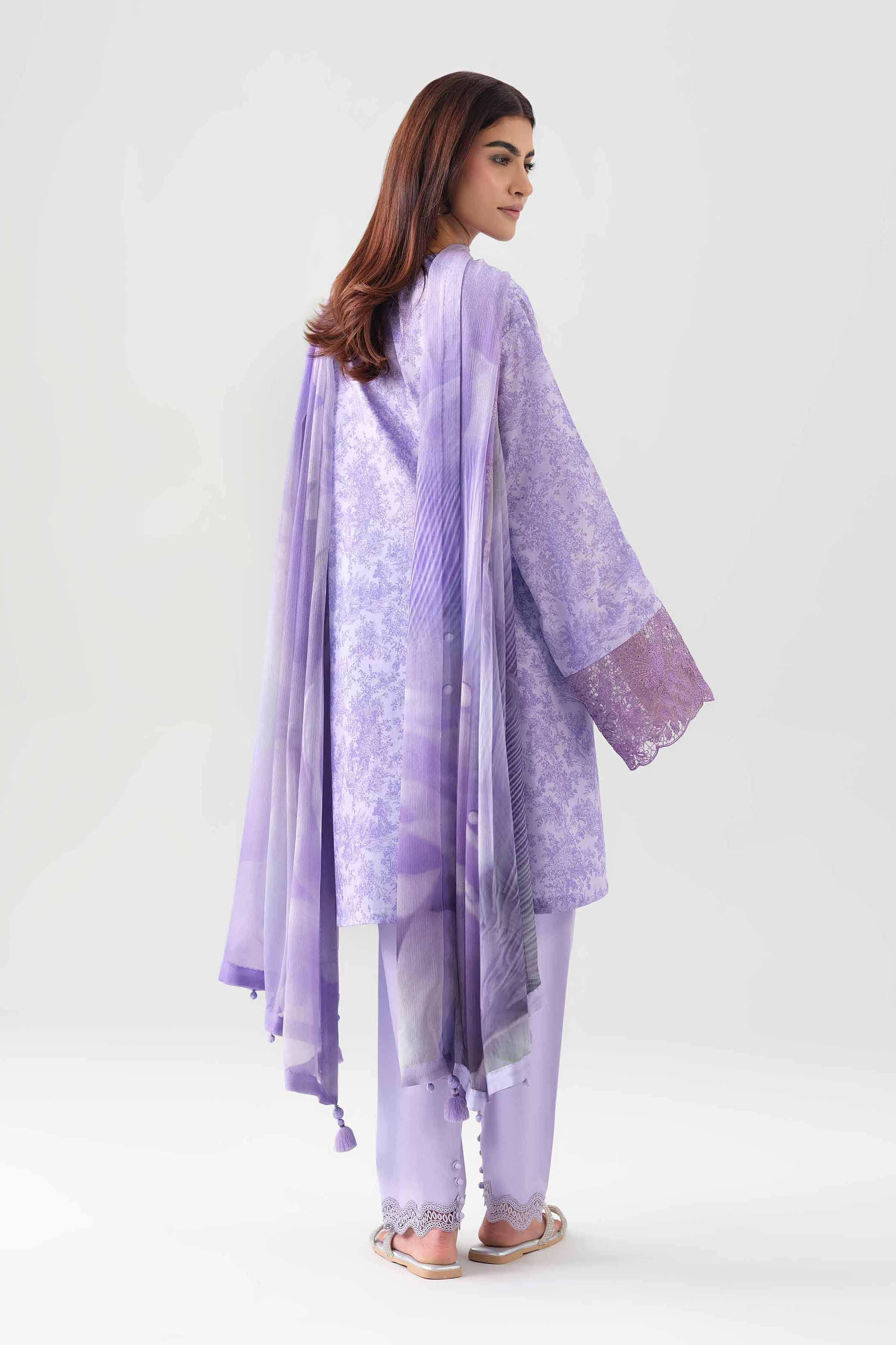 3 Piece - Digital Printed Embroidered Suit - 42601149
