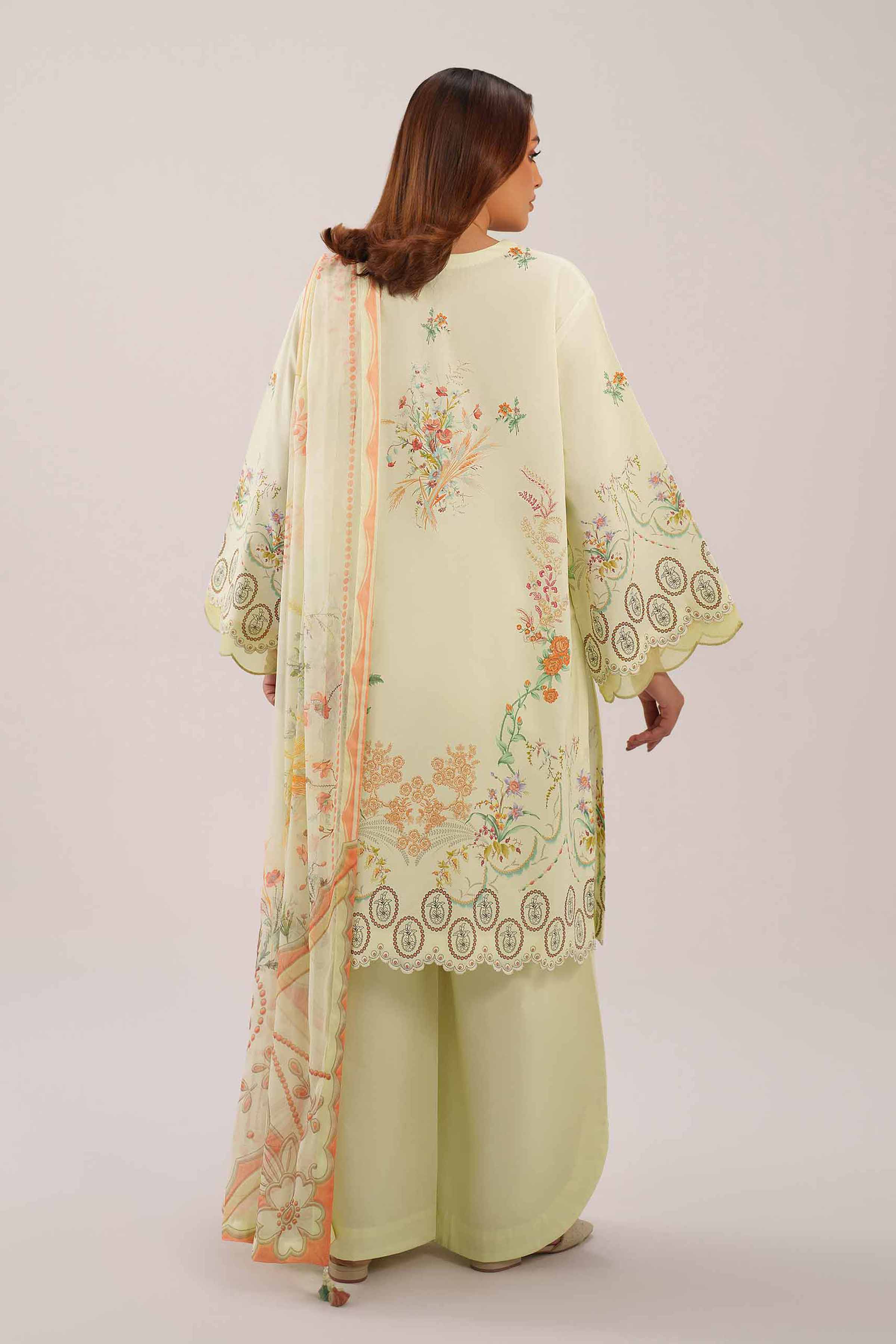 3 Piece - Printed Suit - 42601151 NishatUAE Yellow Lawn 3PC Printed Unstitched