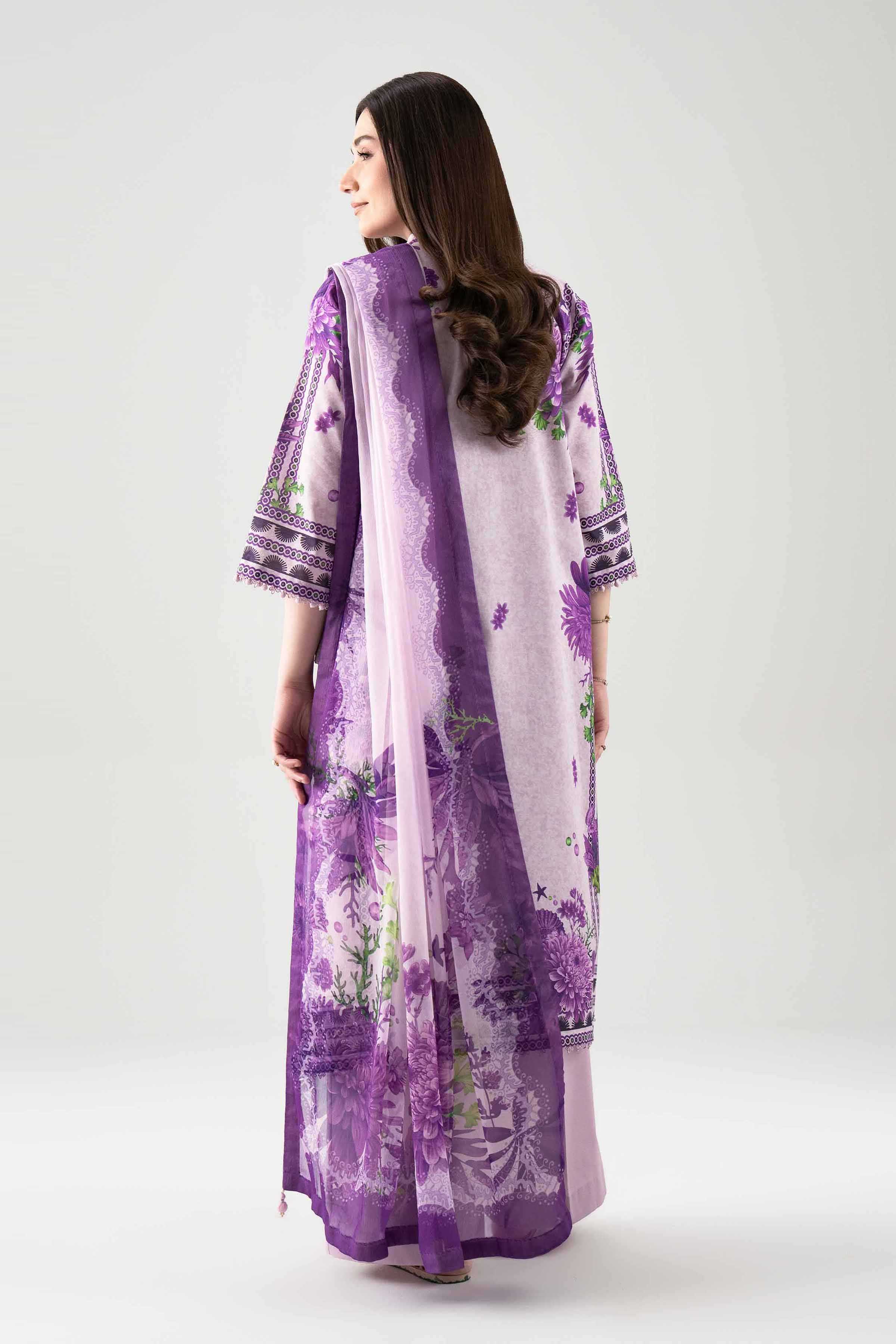 3 Piece - Printed Suit - 42601154 NishatUAE Purple Lawn 3PC Printed Unstitched