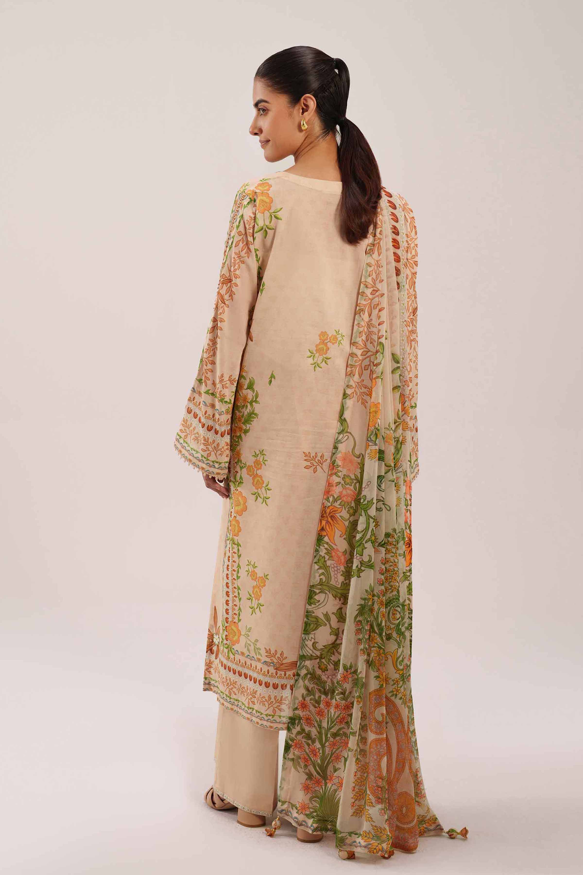 3 Piece - Printed Suit - 42601157 NishatUAE Off White Lawn 3PC Printed Unstitched