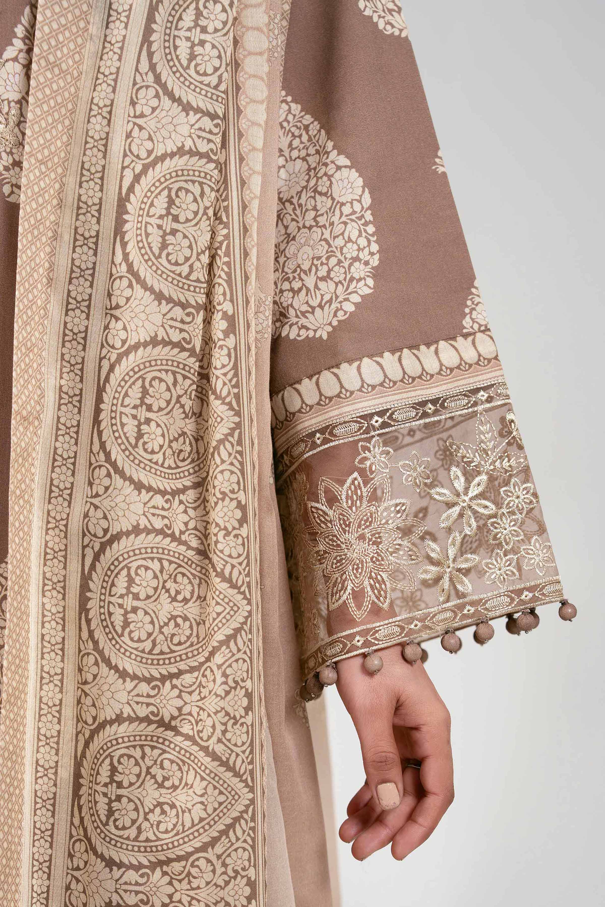 3 Piece - Printed Embroidered Suit - 42601161