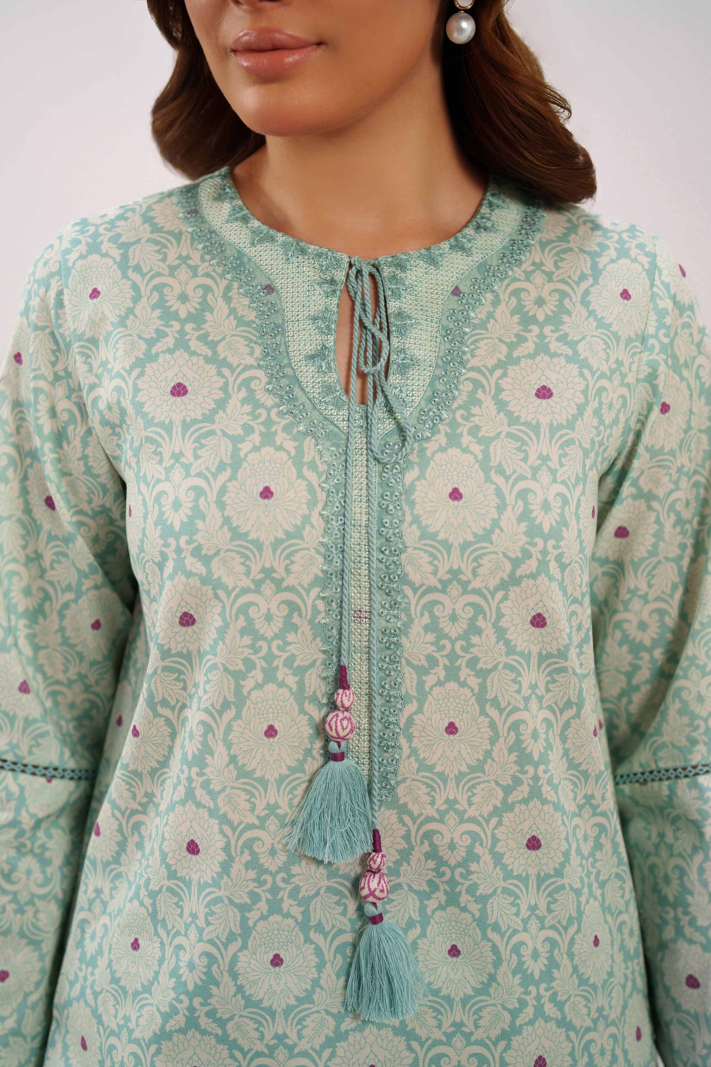 3 Piece - Printed Embroidered Suit - 42601162