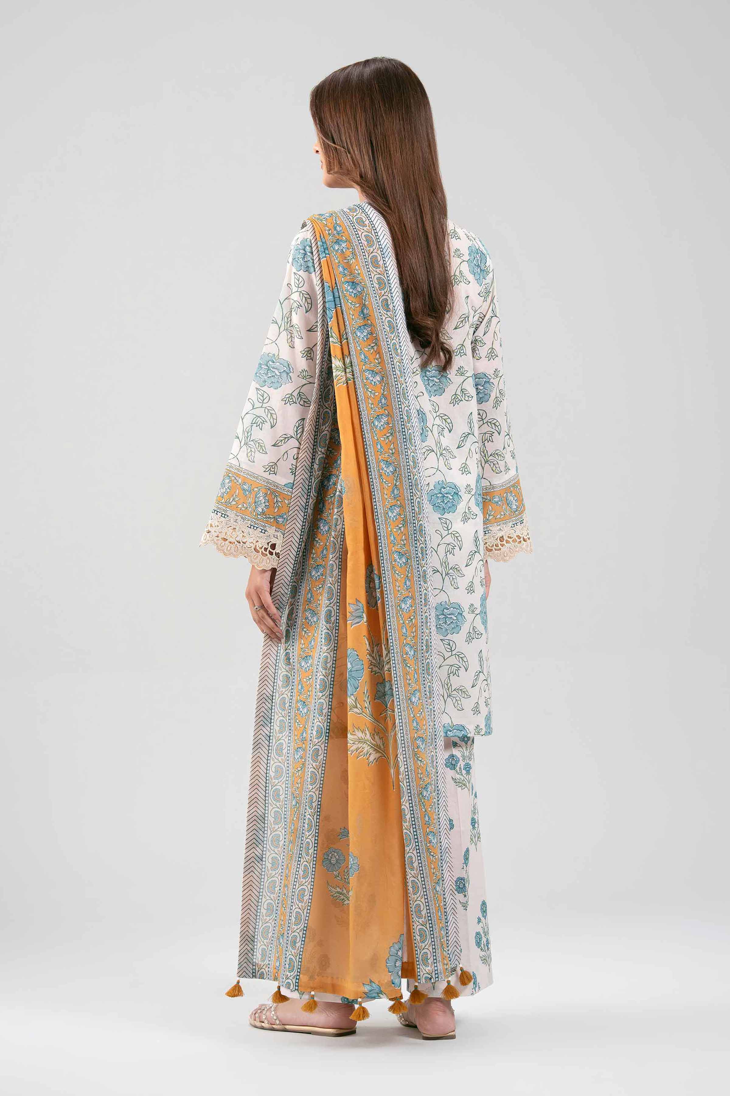 3 Piece - Printed Embroidered Suit - 42601166