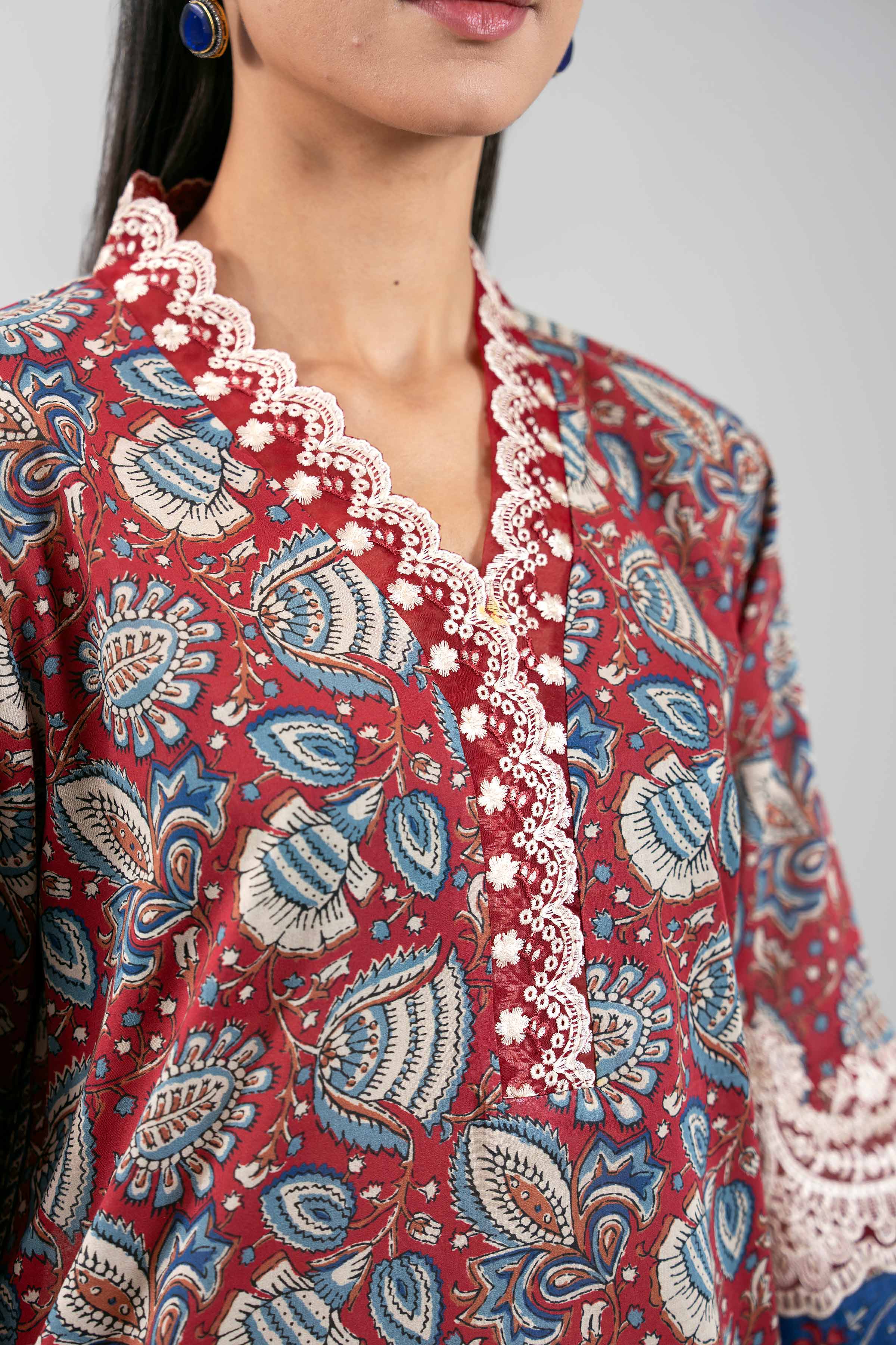 3 Piece - Printed Embroidered Suit - 42601170