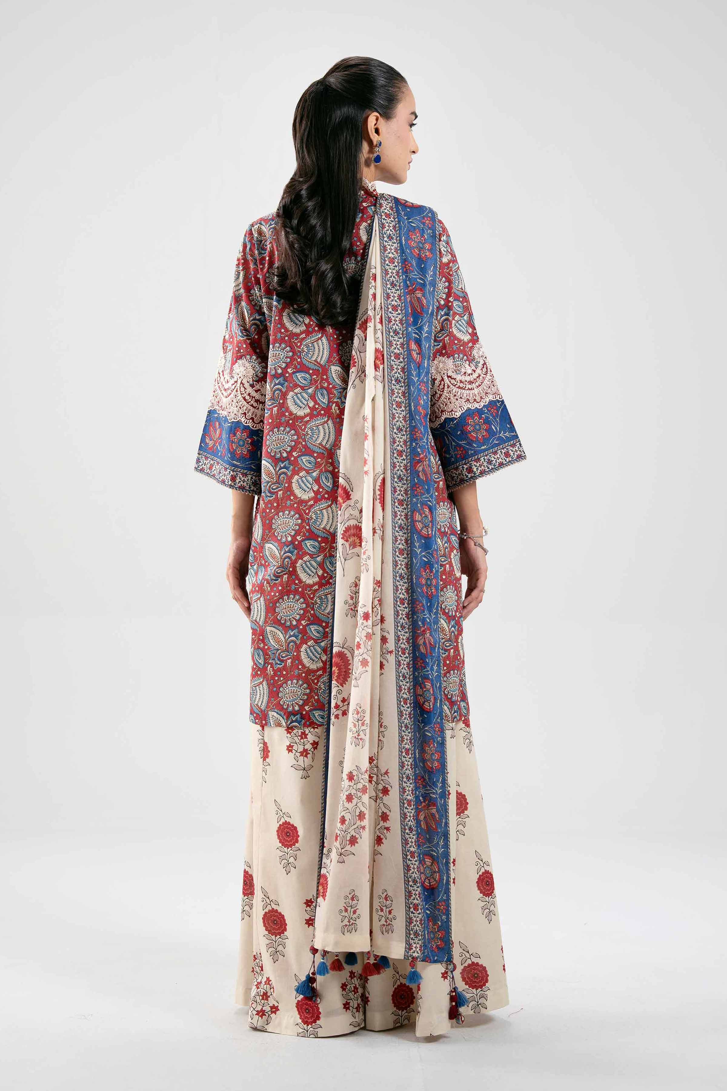 3 Piece - Printed Embroidered Suit - 42601170