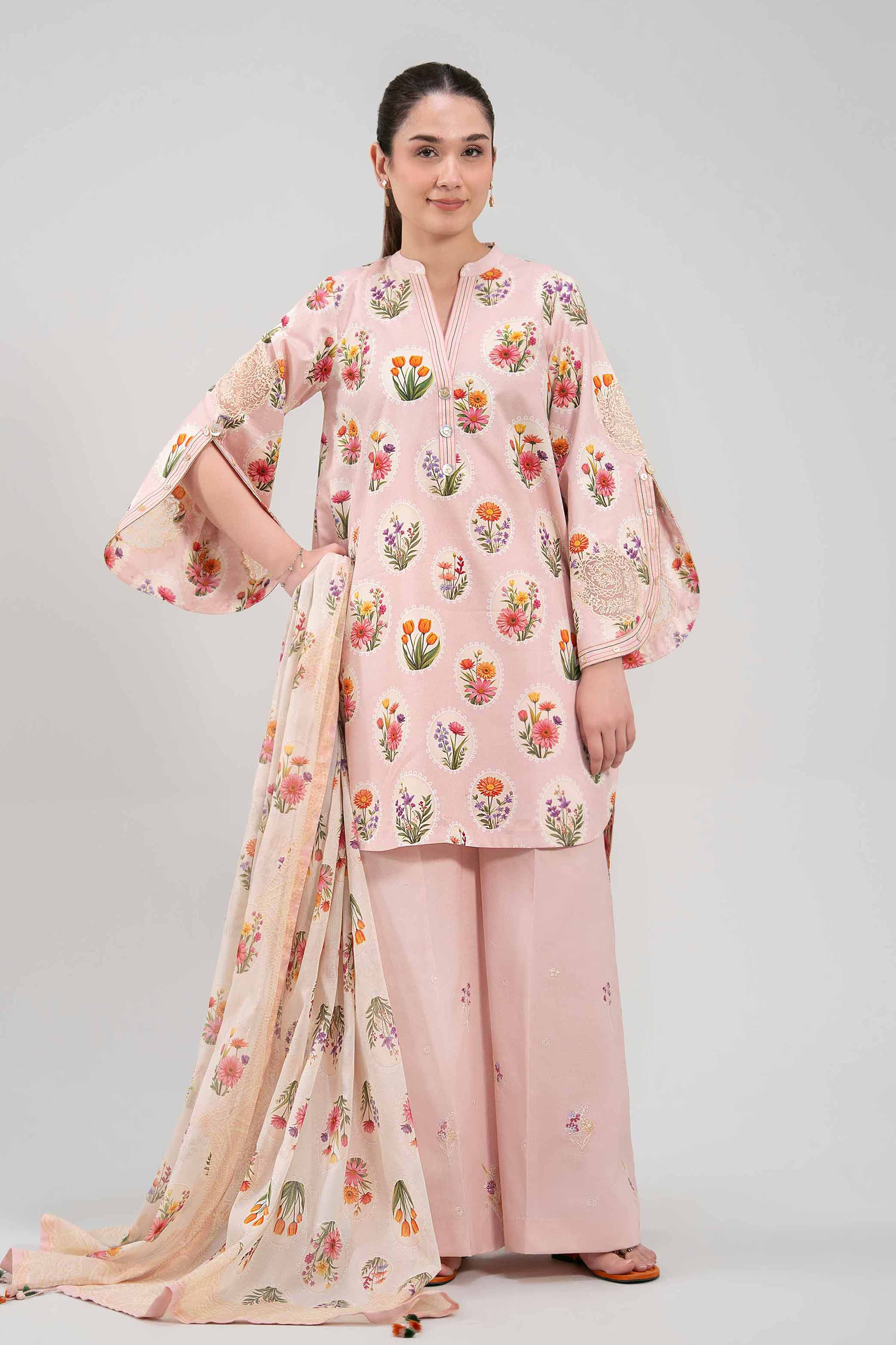 3 Piece - Digital Printed Embroidered Suit - 42601196