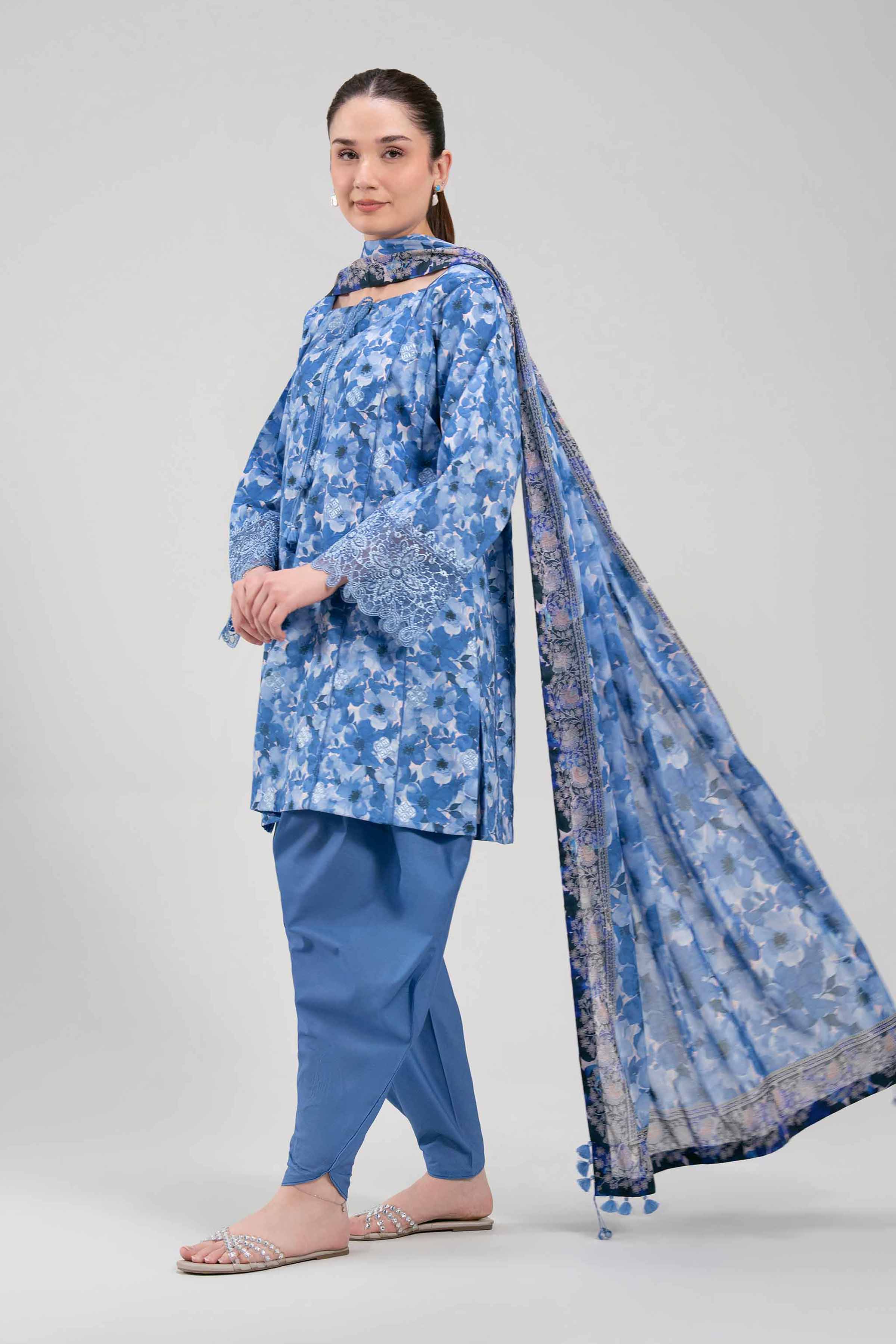 3 Piece - Digital Printed Embroidered Suit - 42601198