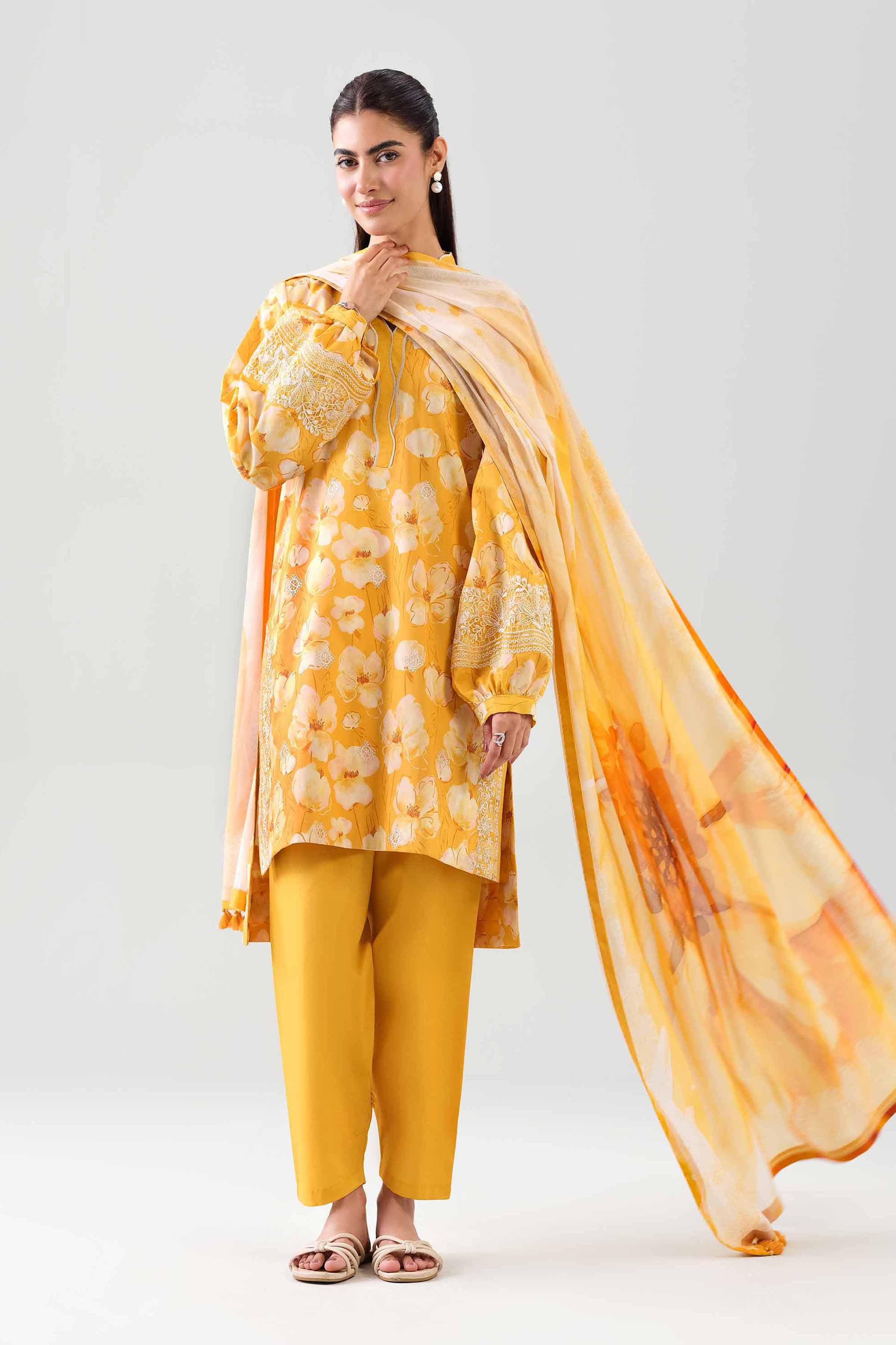 3 Piece - Digital Printed Embroidered Suit - 42601200