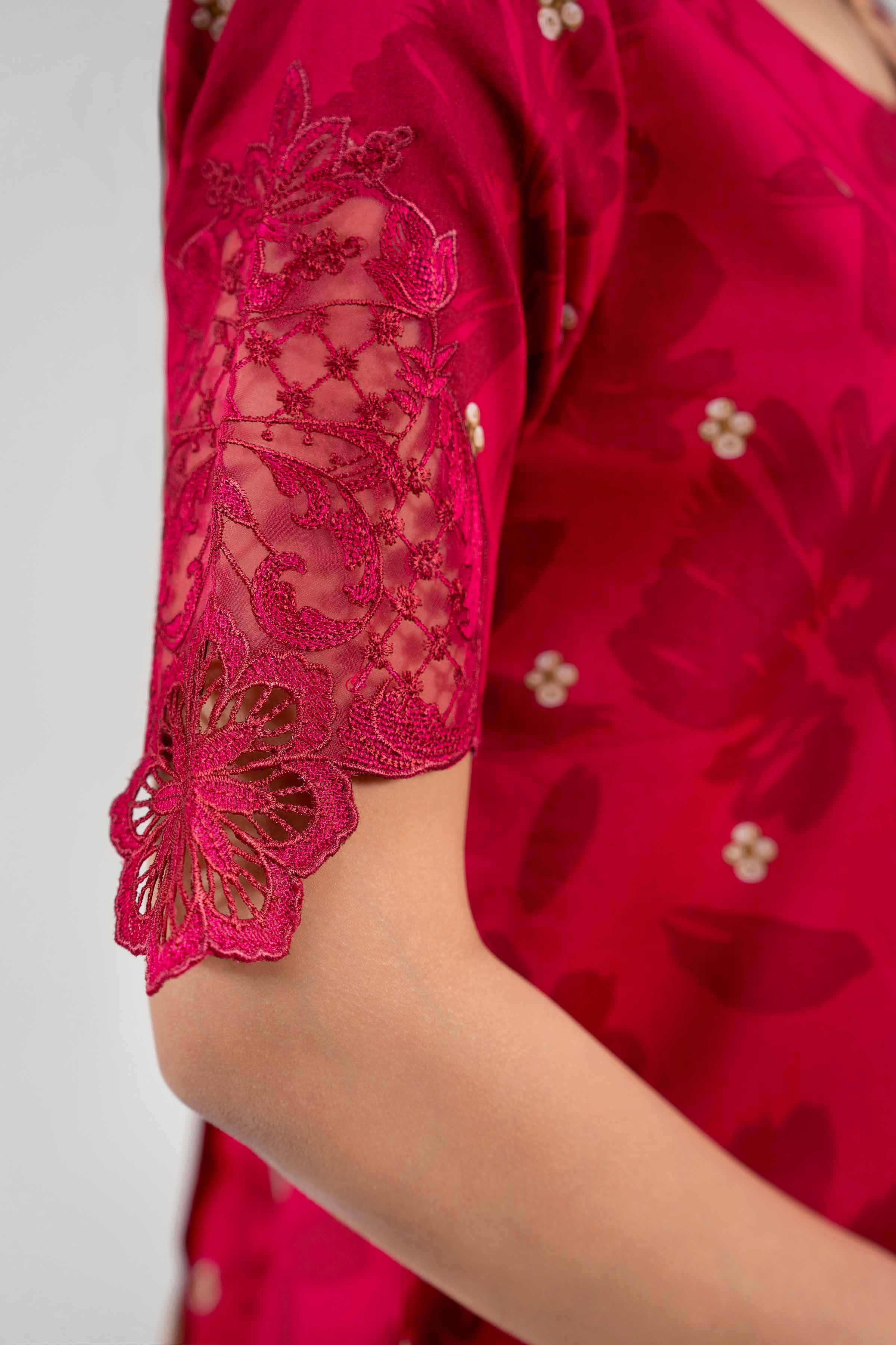 3 Piece - Embroidered Suit - 42601202 NishatUAE Pink Lawn 3PC Embroidered Unstitched