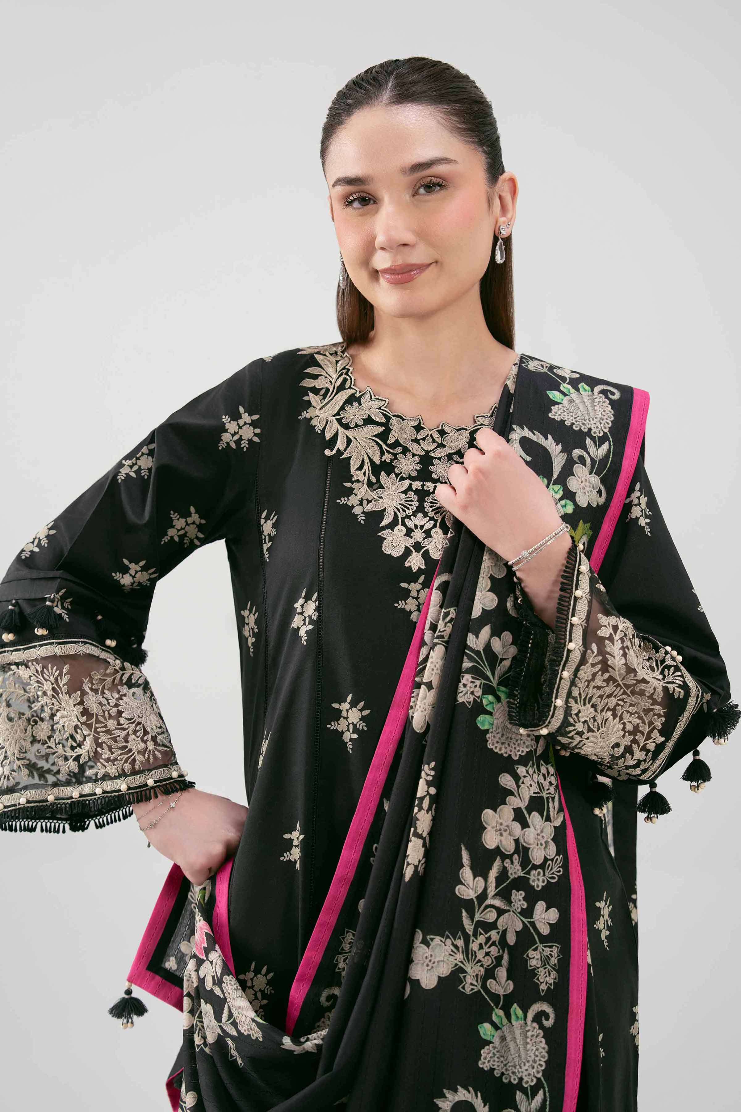 3 Piece - Digital Printed Embroidered Suit - 42601210