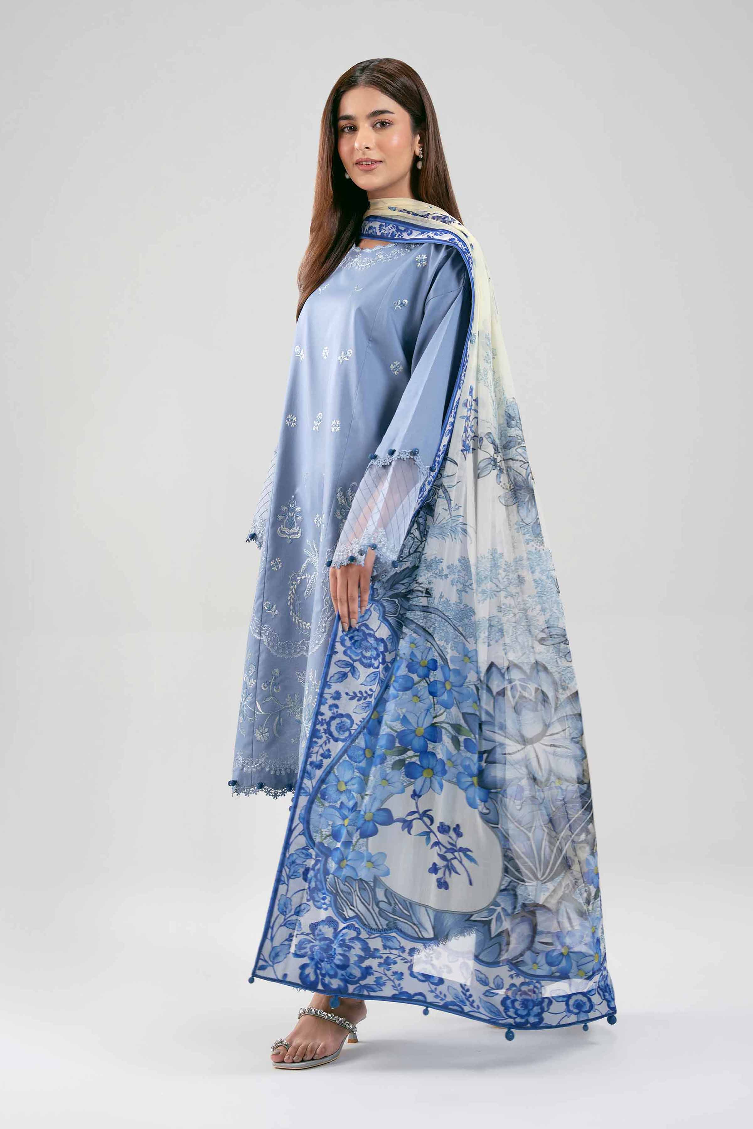 3 Piece - Digital Printed Embroidered Suit - 42601224
