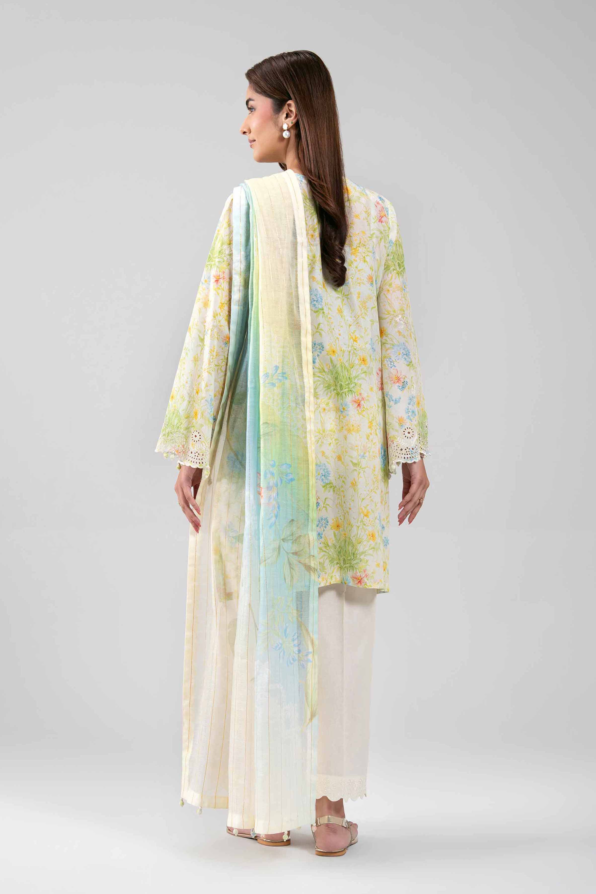 3 Piece - Digital Printed Embroidered Suit - 42601238
