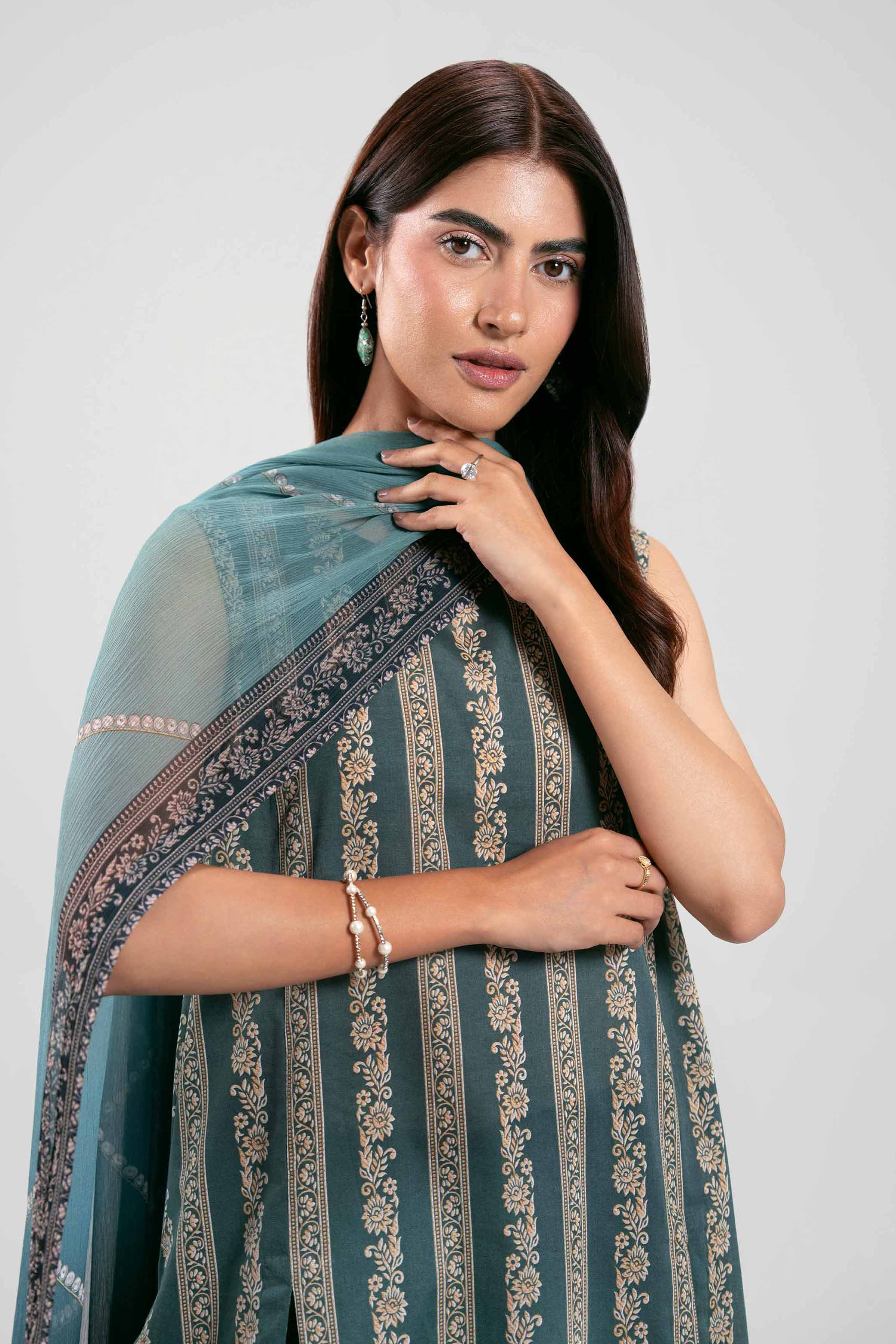 3 Piece - Digital Printed Suit - 42601248