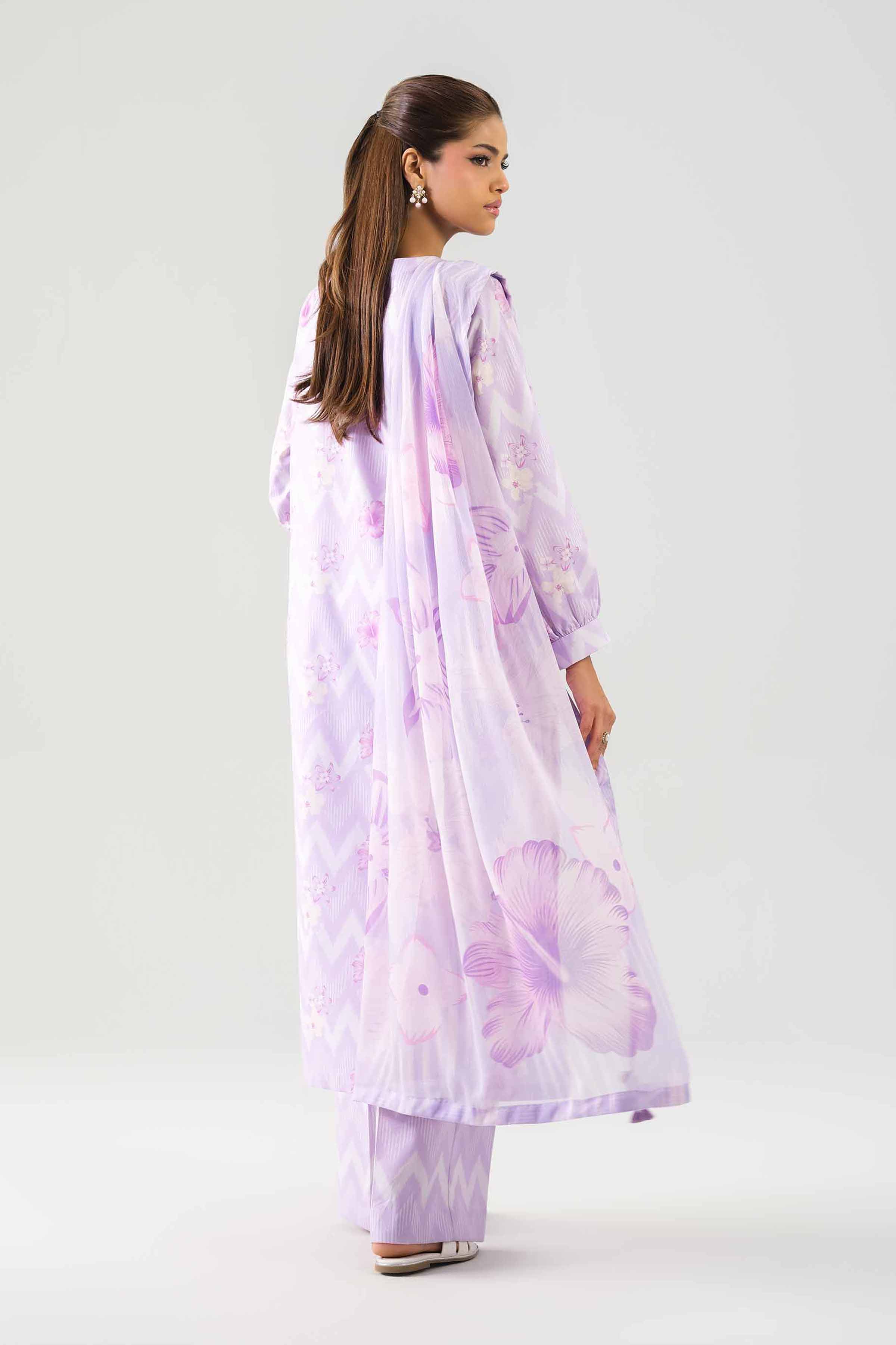 3 Piece - Printed Suit - 42601256 NishatUAE Purple Lawn 3PC Printed Unstitched