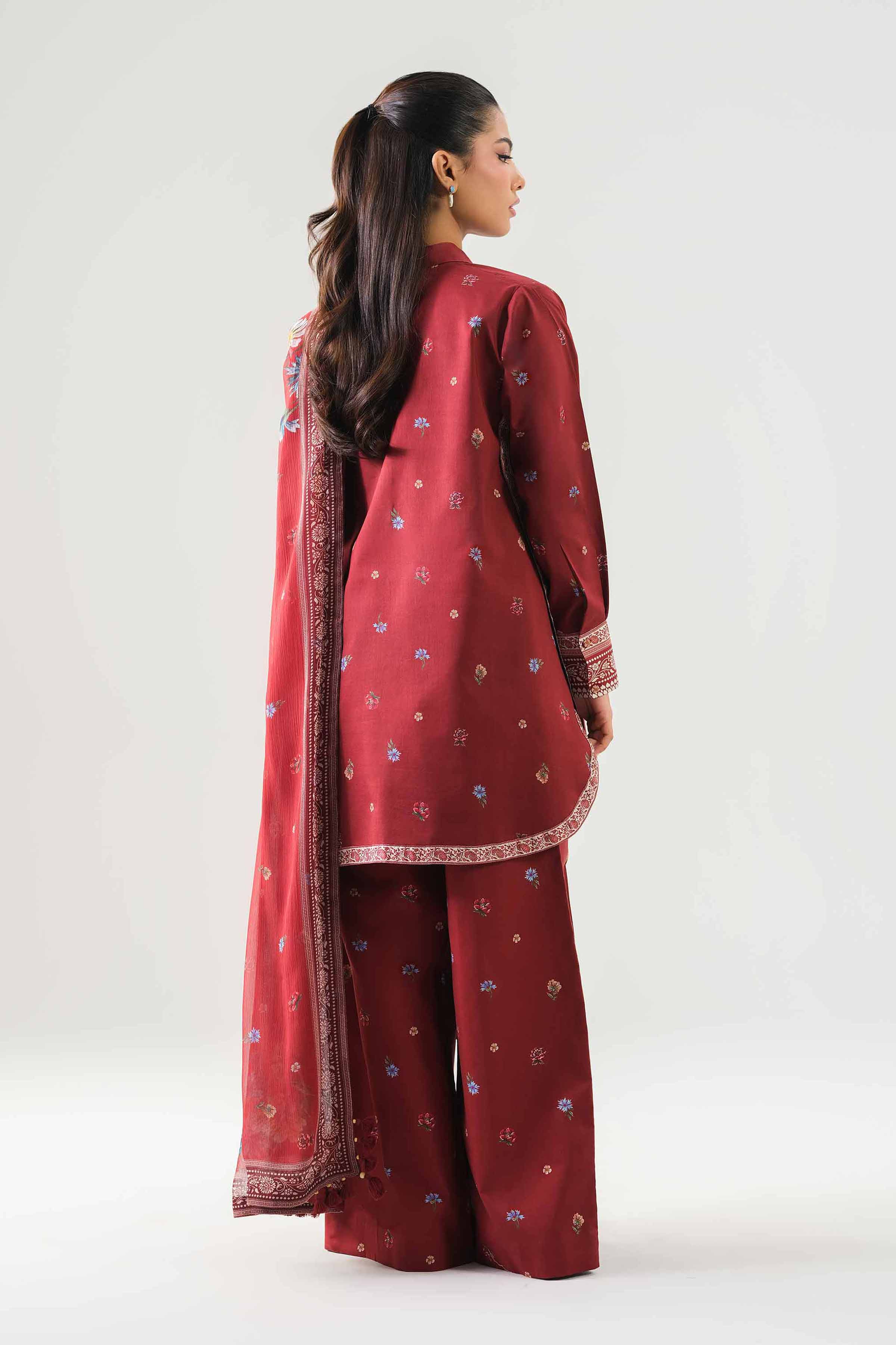 3 Piece - Printed Suit - 42601257 NishatUAE Brown Lawn 3PC Printed Unstitched